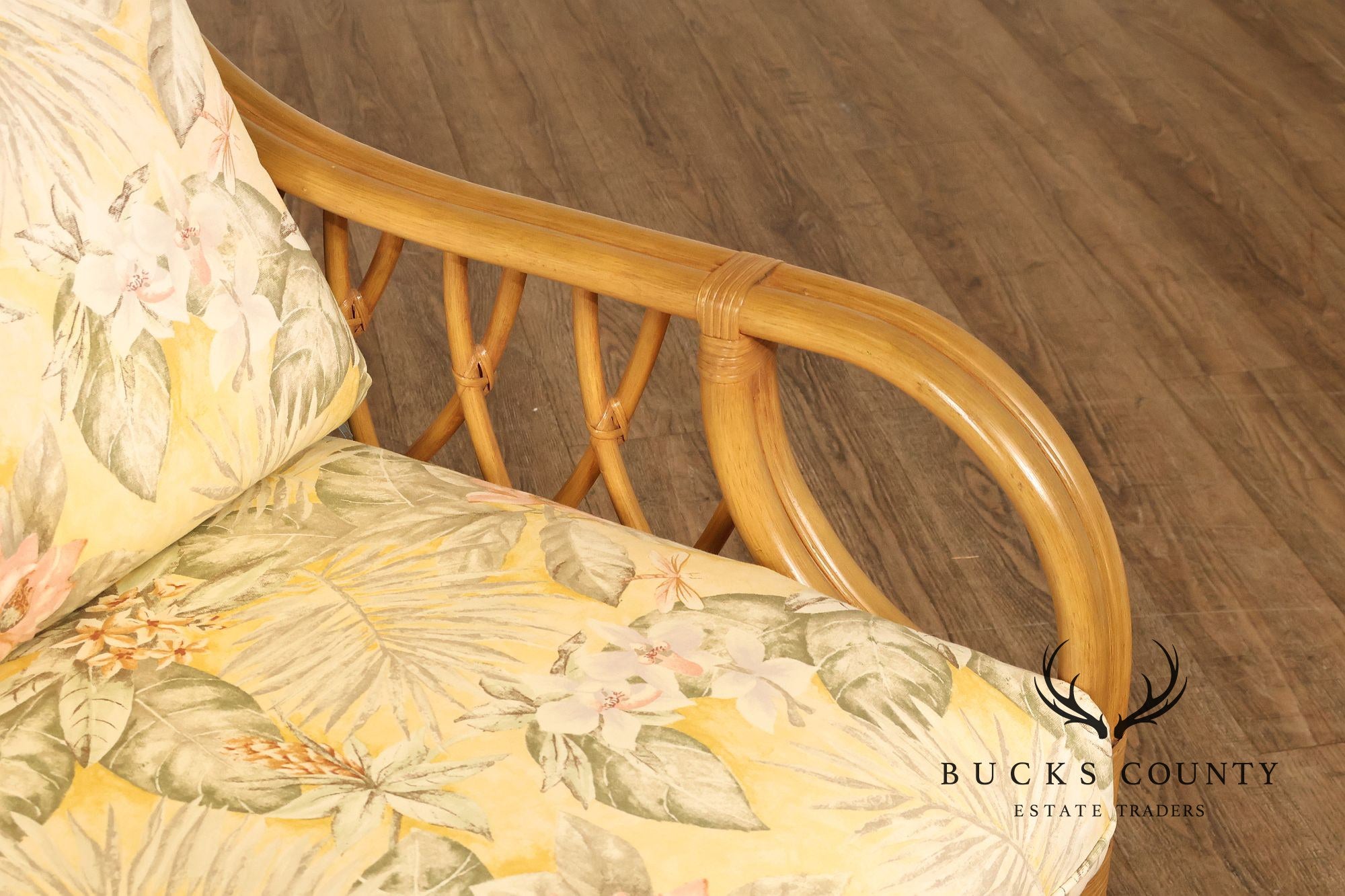 TradeWinds Rattan Sofa With Upholstered Cushions