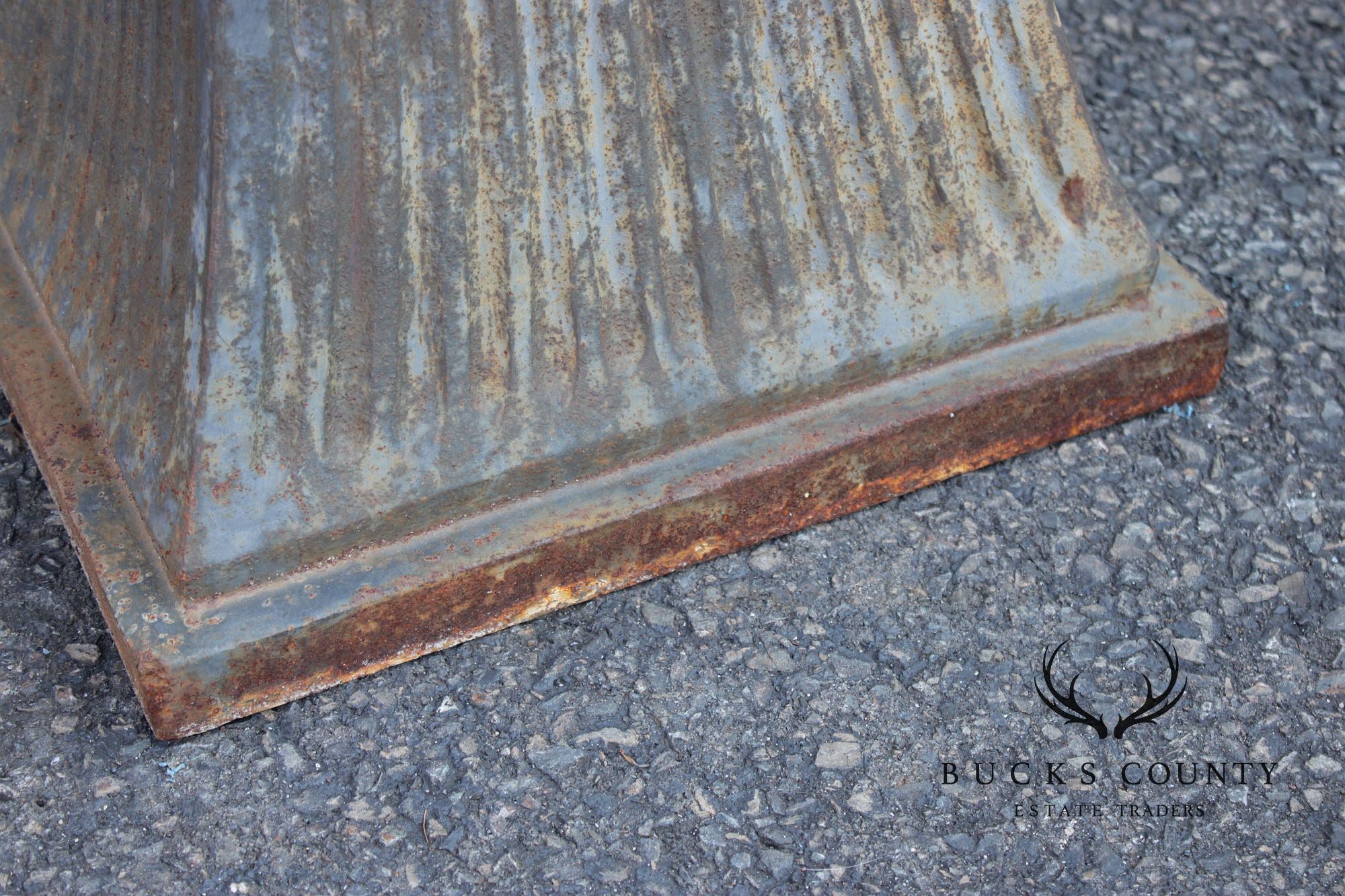 Vintage Pair of Cast Iron Garden Pedestals