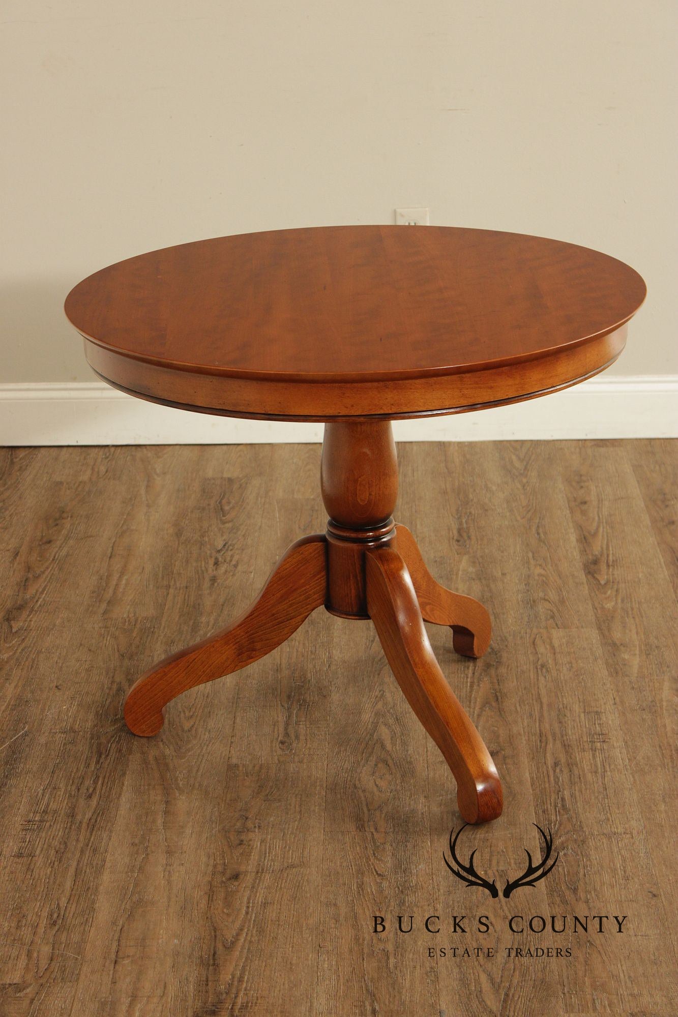 Grange France Round 33" Cherry Pedestal Side Table