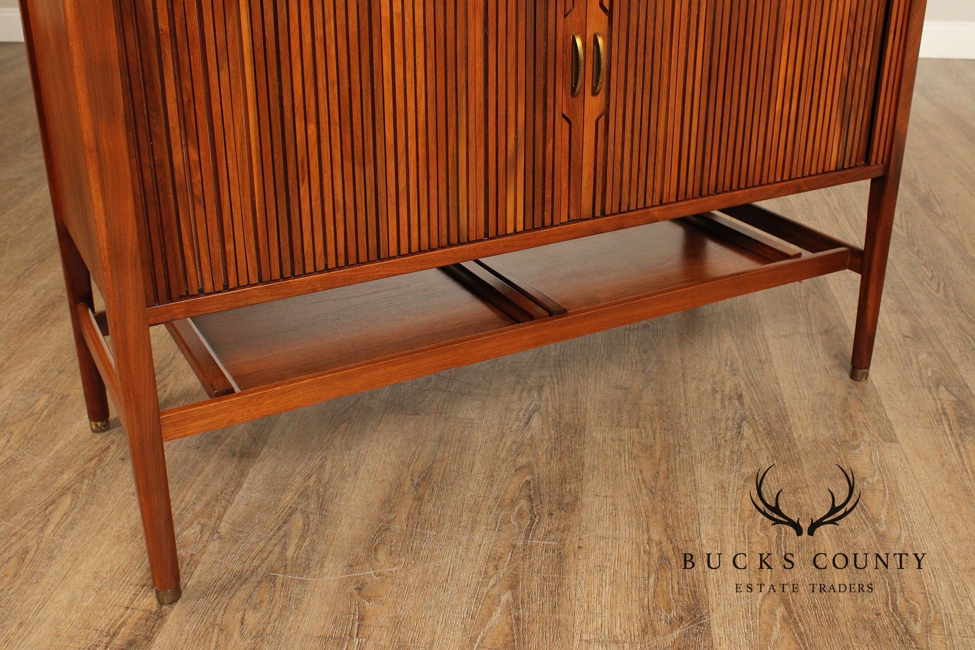 Drexel 'Declaration' Mid Century Modern Walnut Sliding Top Server