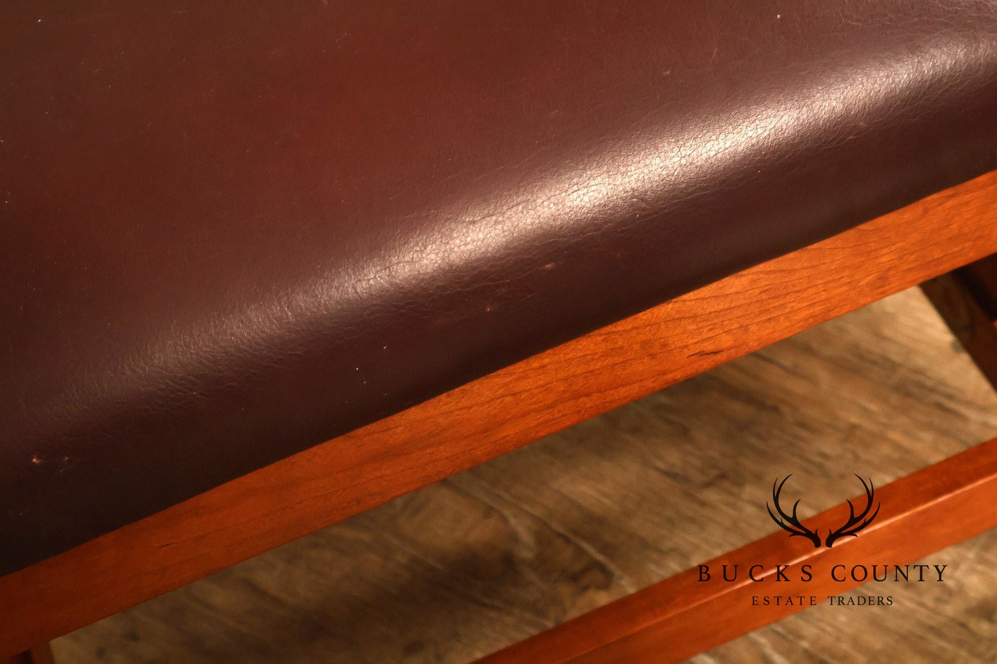 Stickley Mission Collection Cherry and Leather Footstool