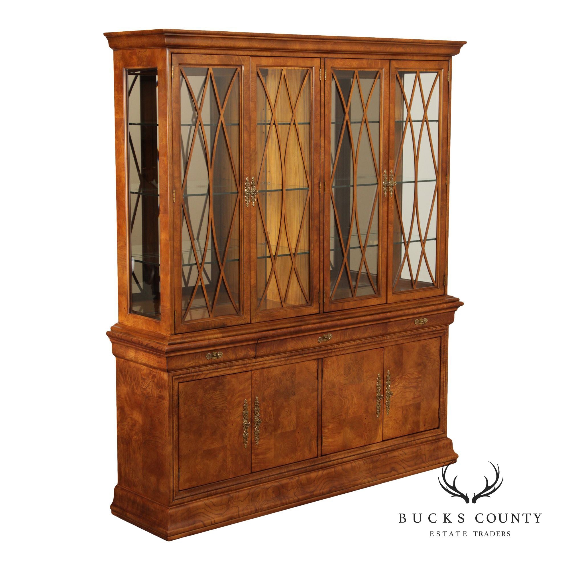 Henredon Charles X Burlwood China Display Cabinet