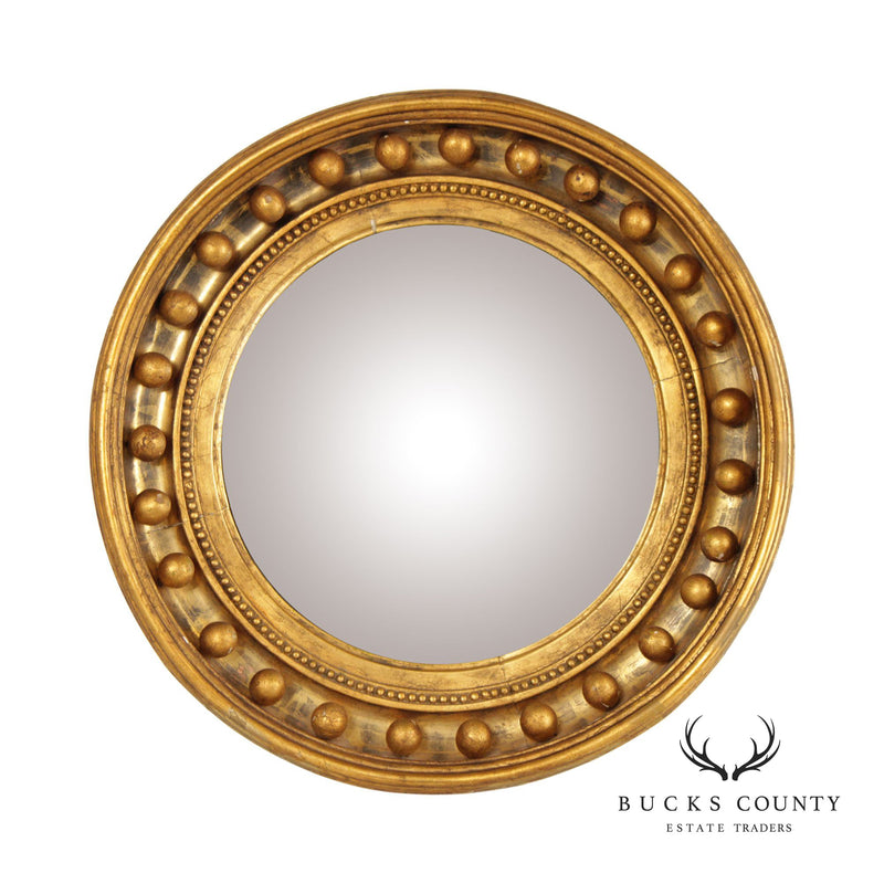 Regency Style Antique Giltwood Convex Mirror