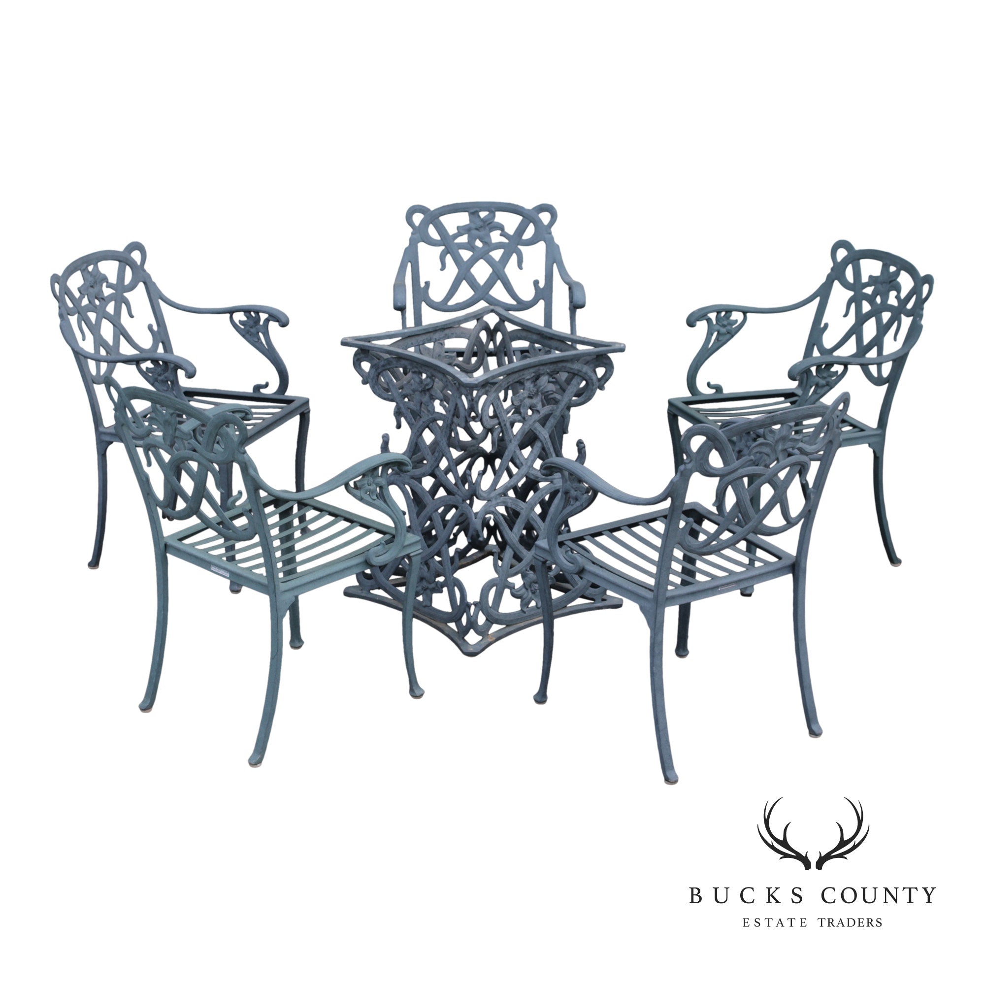 Brown Jordan Six-Piece Cast Aluminum 'Day Lily' Outdoor Patio Dining Set
