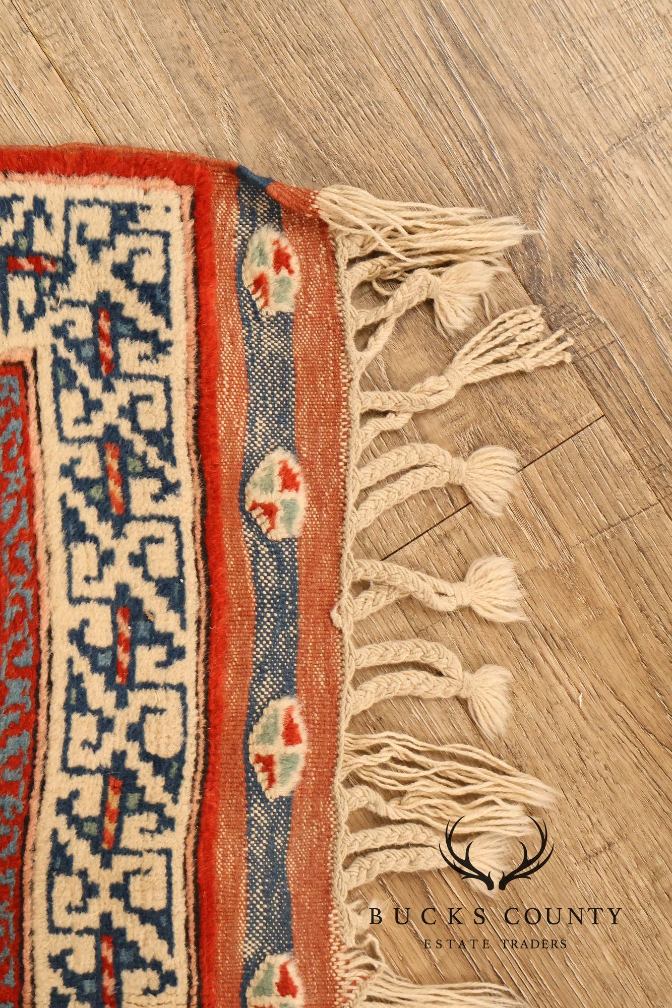 Vintage Hand Tied Wool Kazak Tribal Long Runner Rug
