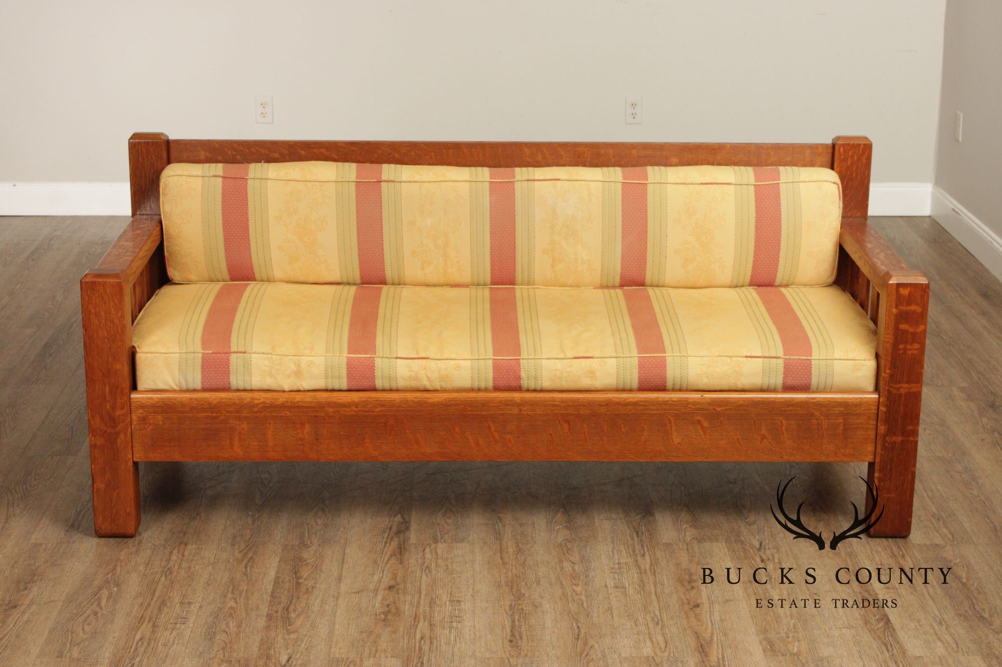 Antique Mission Style Oak Sofa