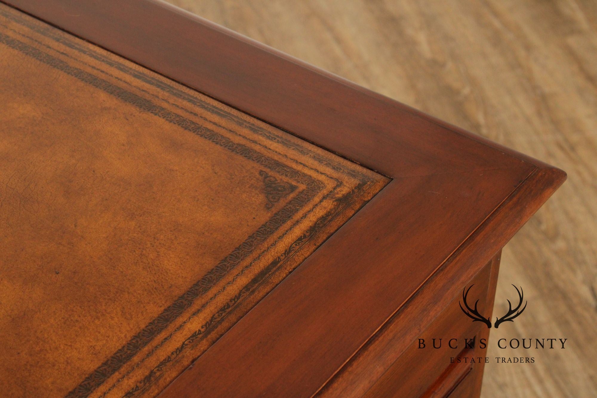 Sligh 'The Ellis Line' Mahogany Leather Top Executive Desk