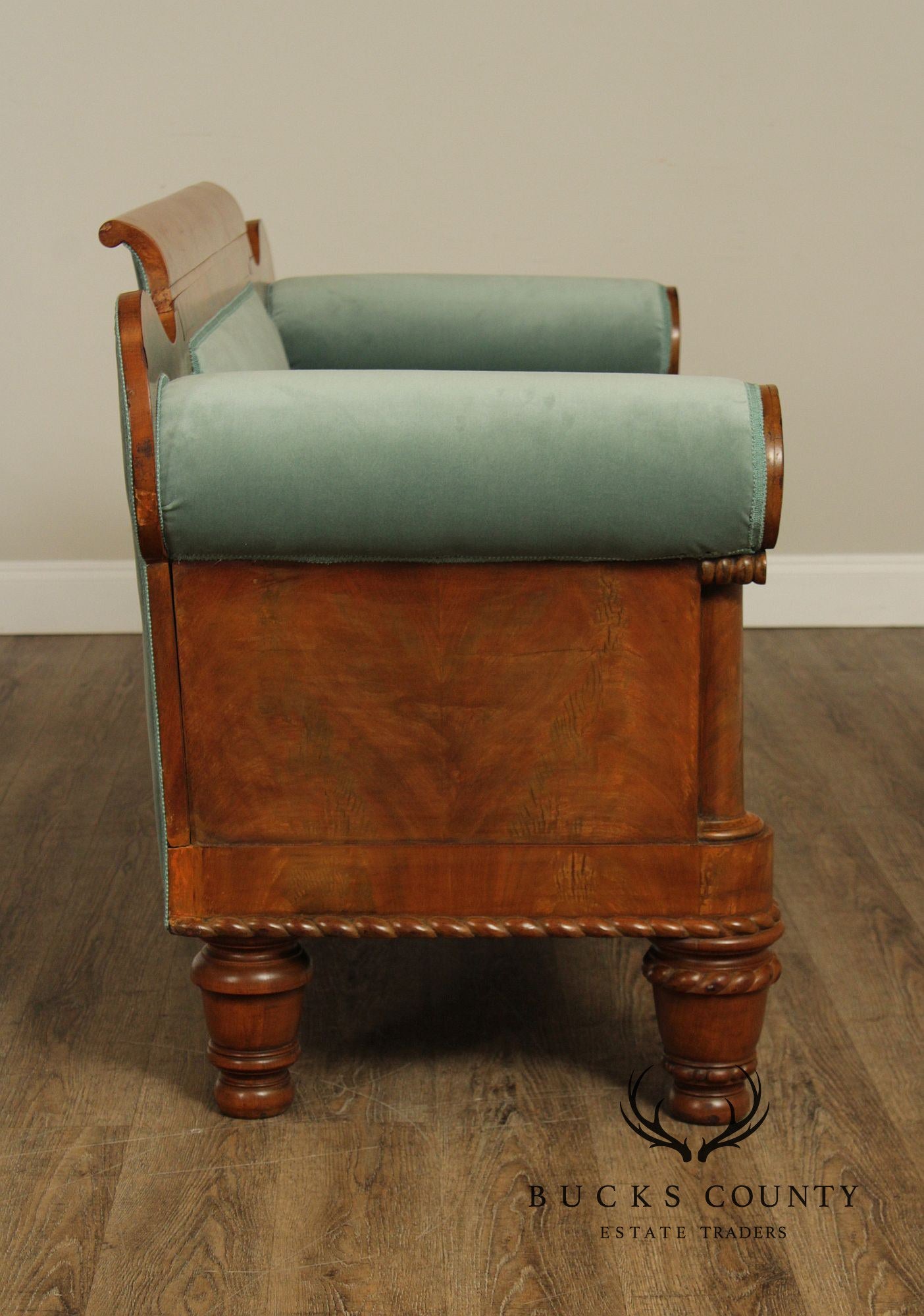 Antique American Empire Carved Mahogany Sofa