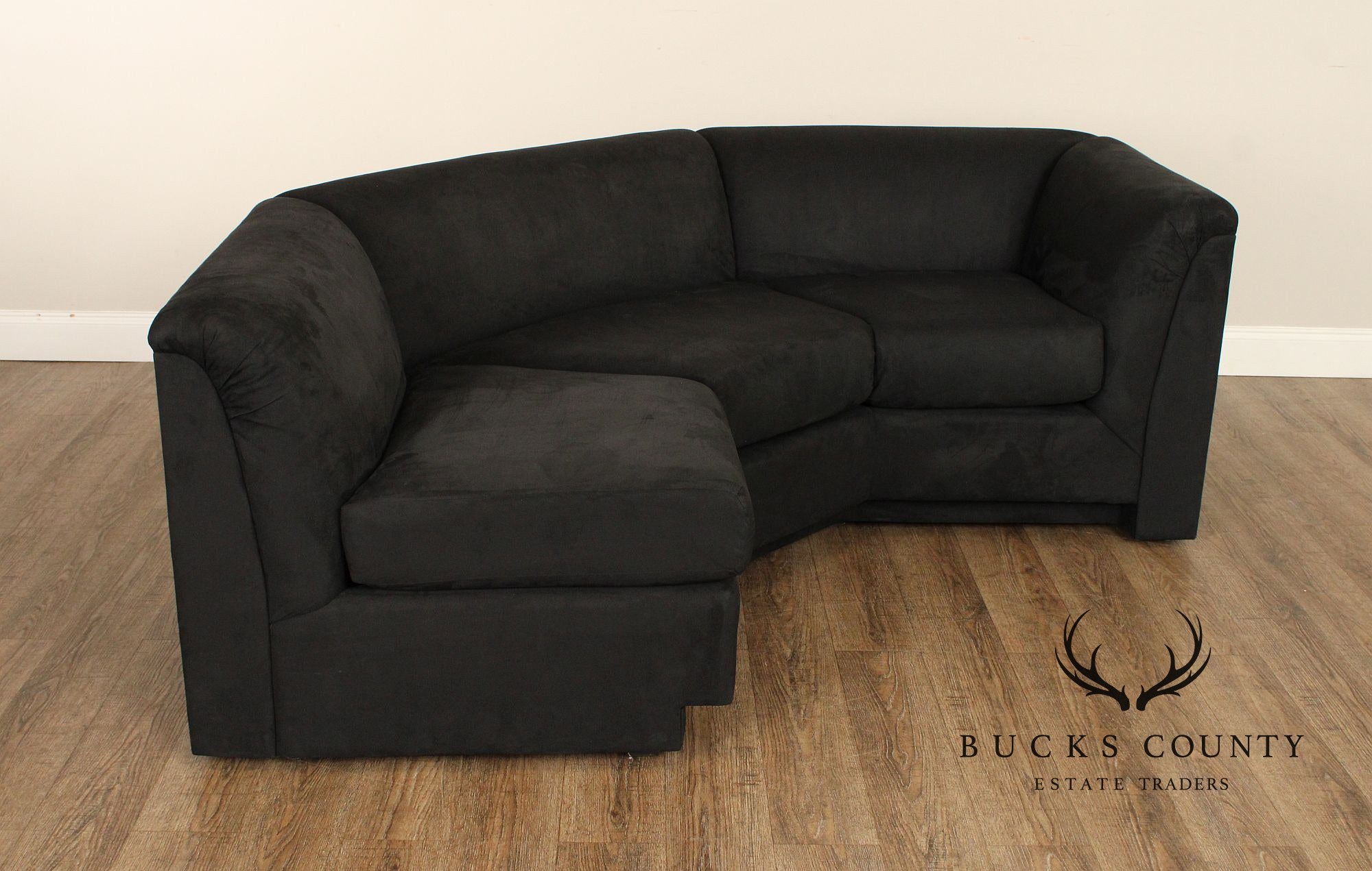 Postmodern Curved Black Sectional Sofa