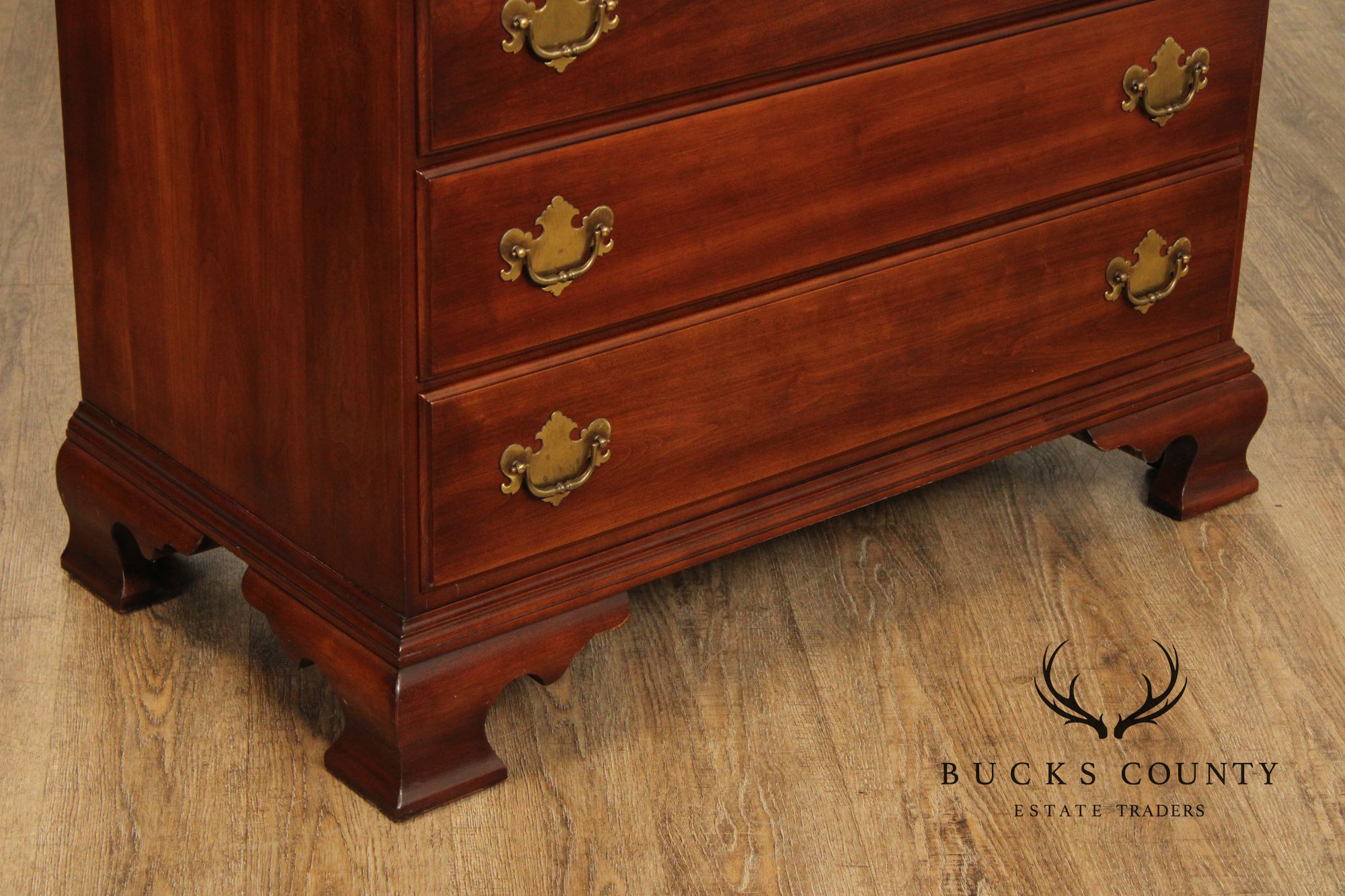 Statton Chippendale Style Solid Cherry Tall Chest