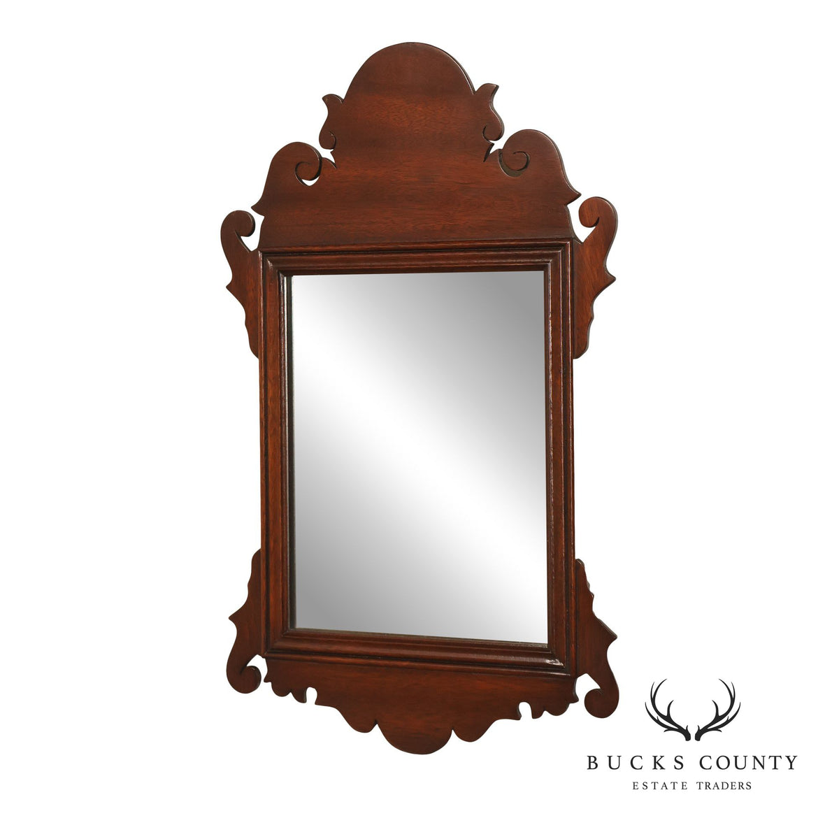 Henkle-Harris Chippendale Style Mahogany Scrollwork Wall Mirror