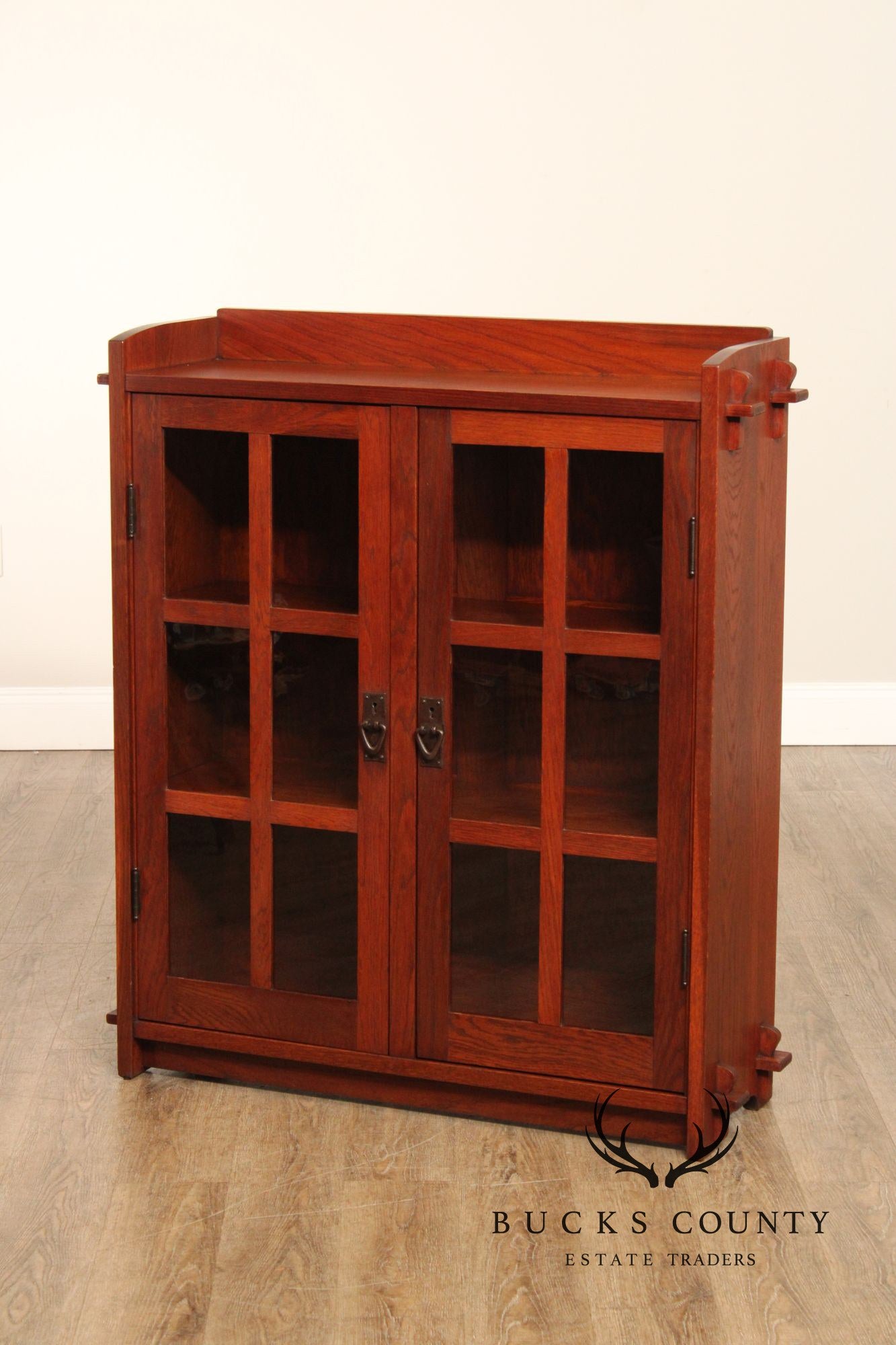 Gustav Stickley Rare Antique Mission Oak Small Two Door Bookcase