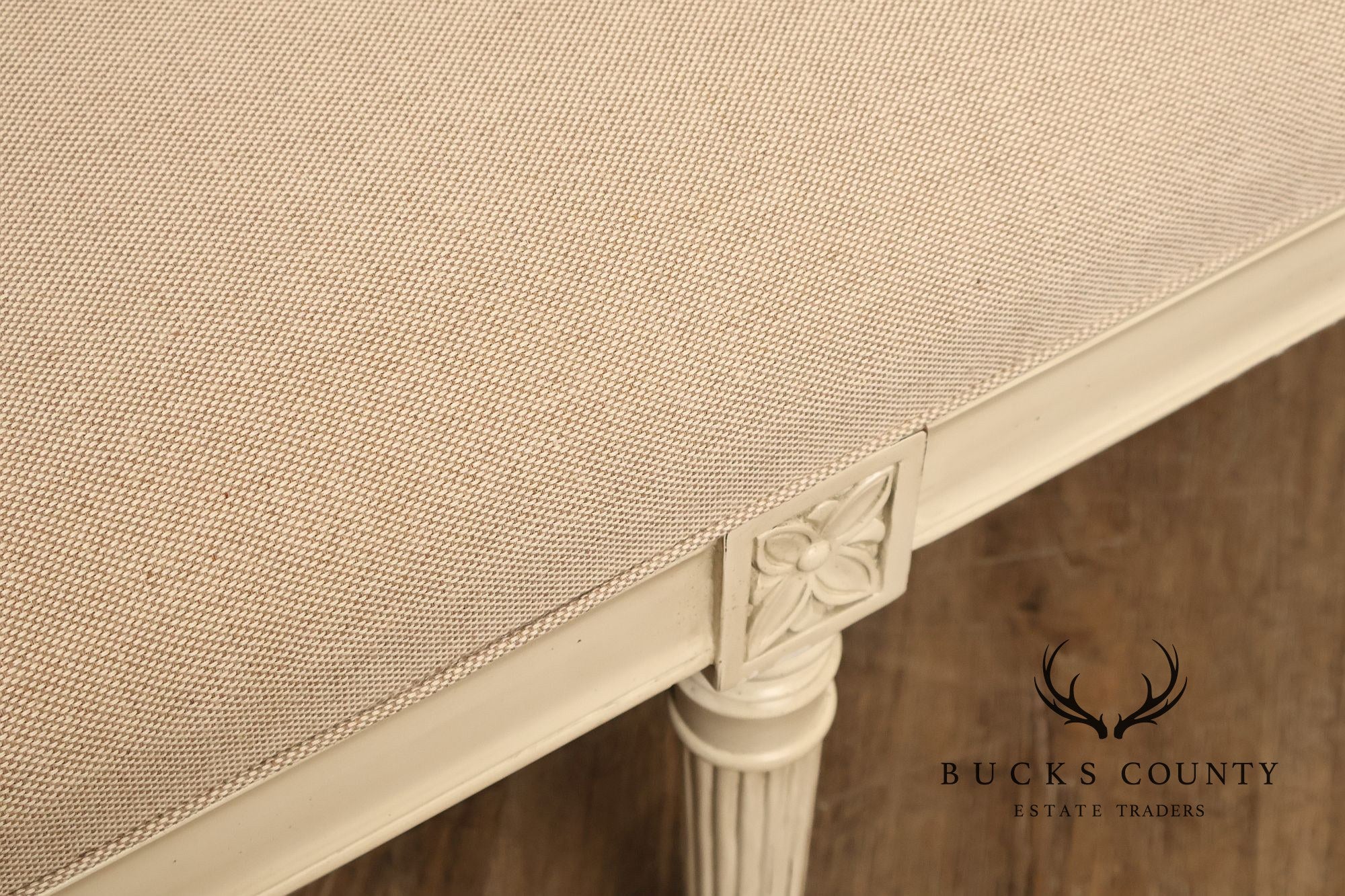 Alden Parkes Country French Louis XVI Style Caned Back Painted Settee