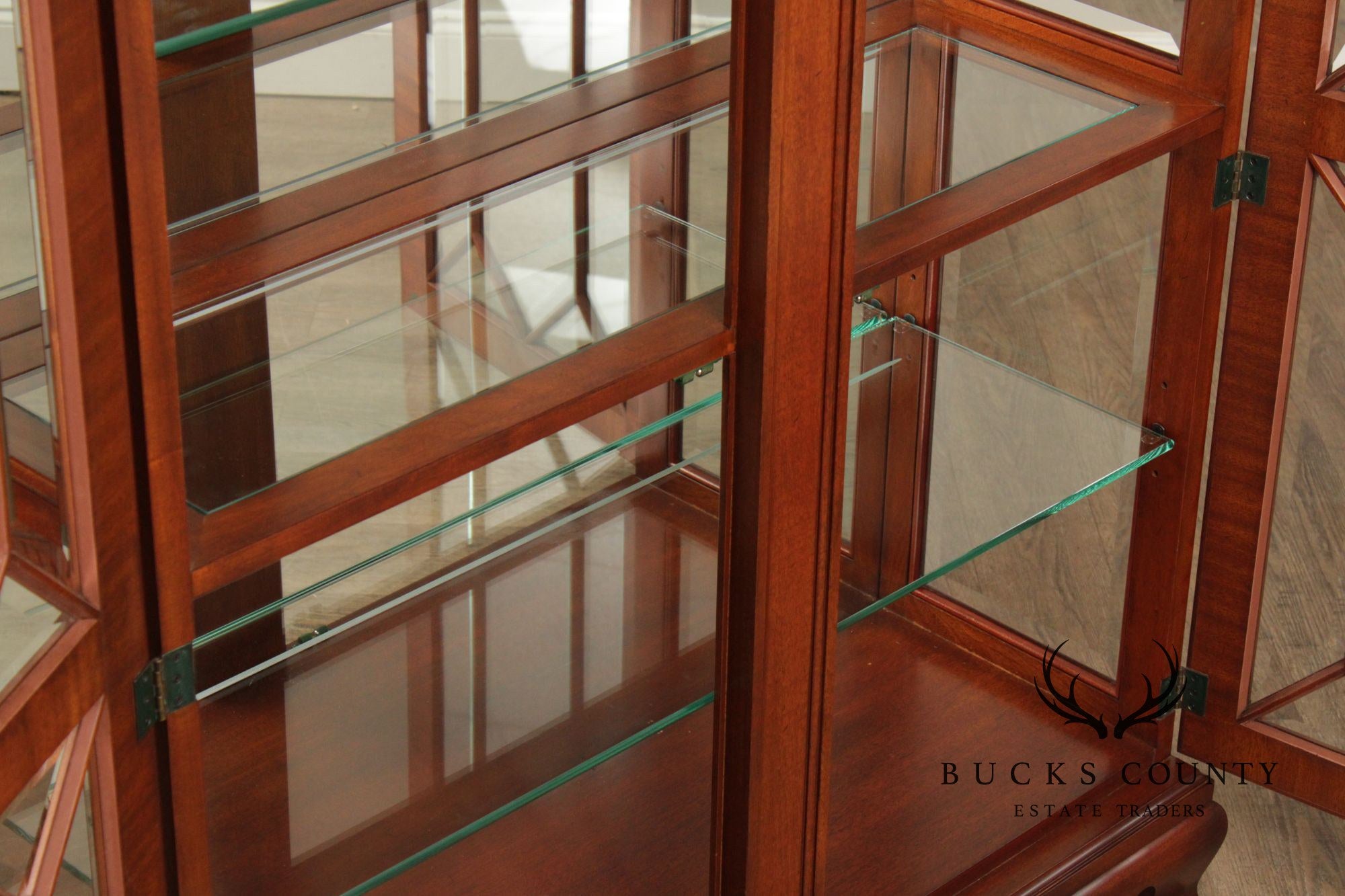 Henkel Harris Georgian Style Mahogany Display Case Cabinet