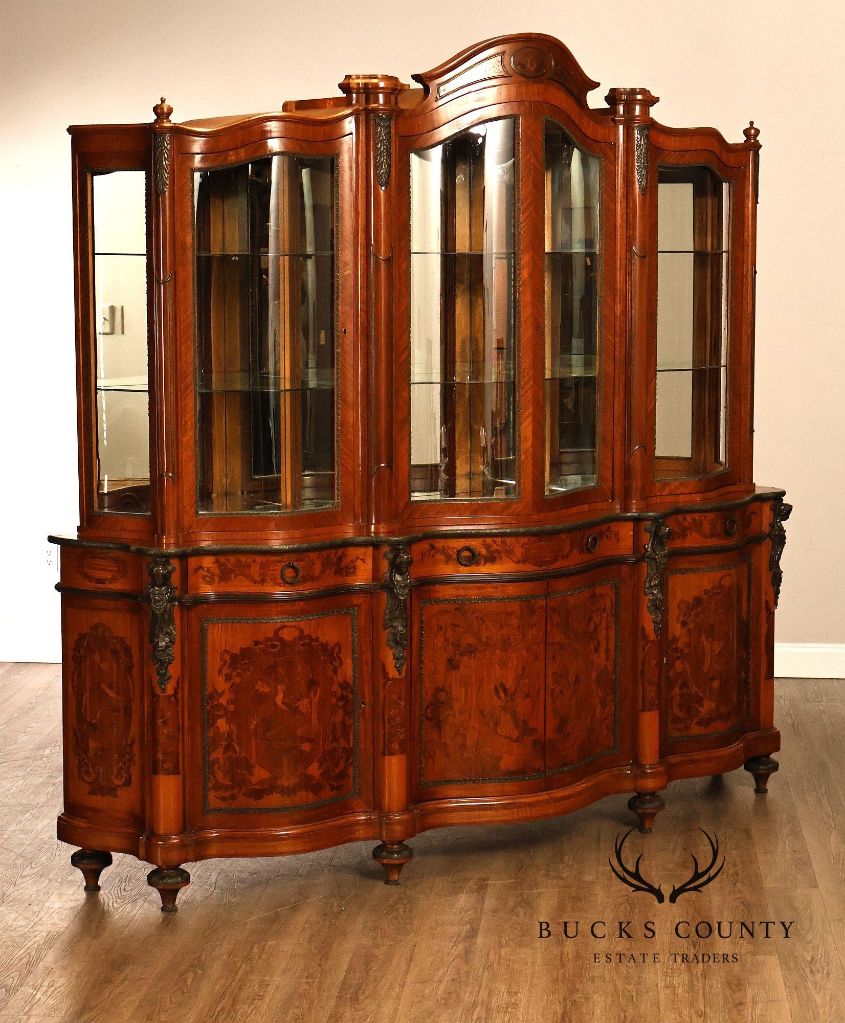 Italian Rococo RevivalLarge China Display China Cabinet
