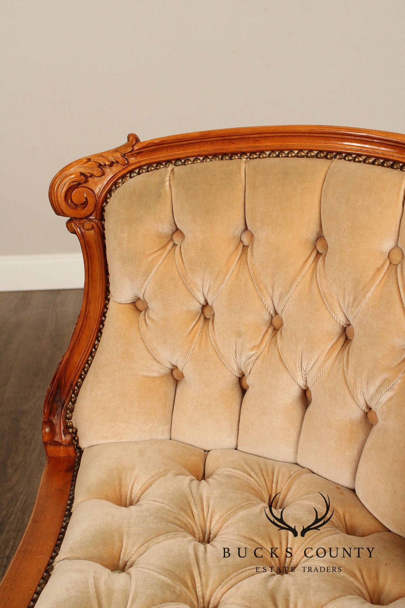 French Louis XV Style Carved Frame Settee Sofa