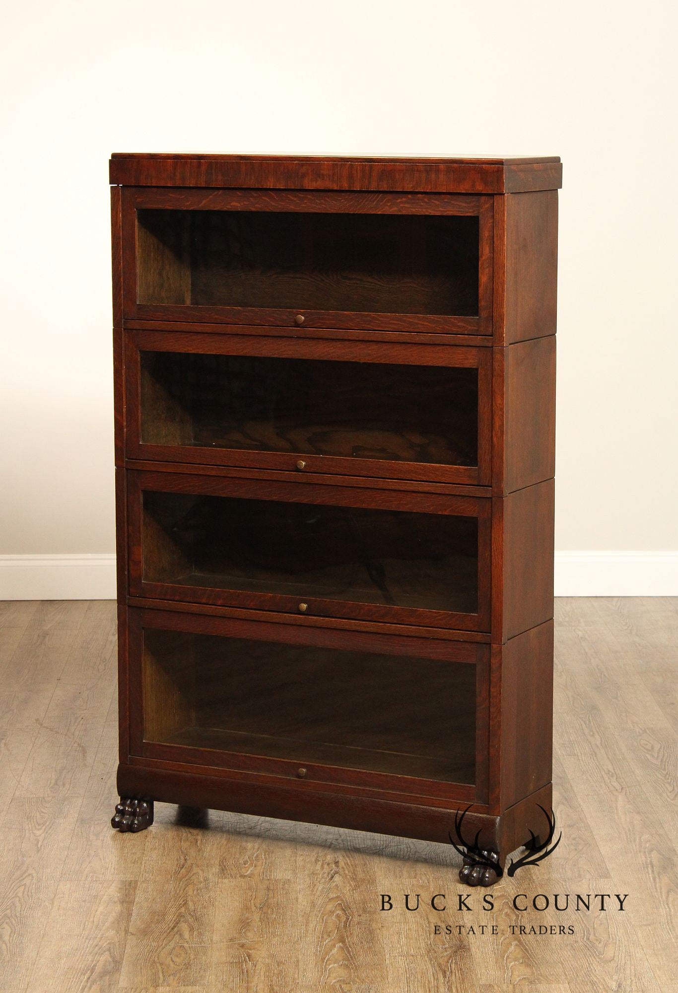 Antique Oak Four-Stack Barrister Bookcase