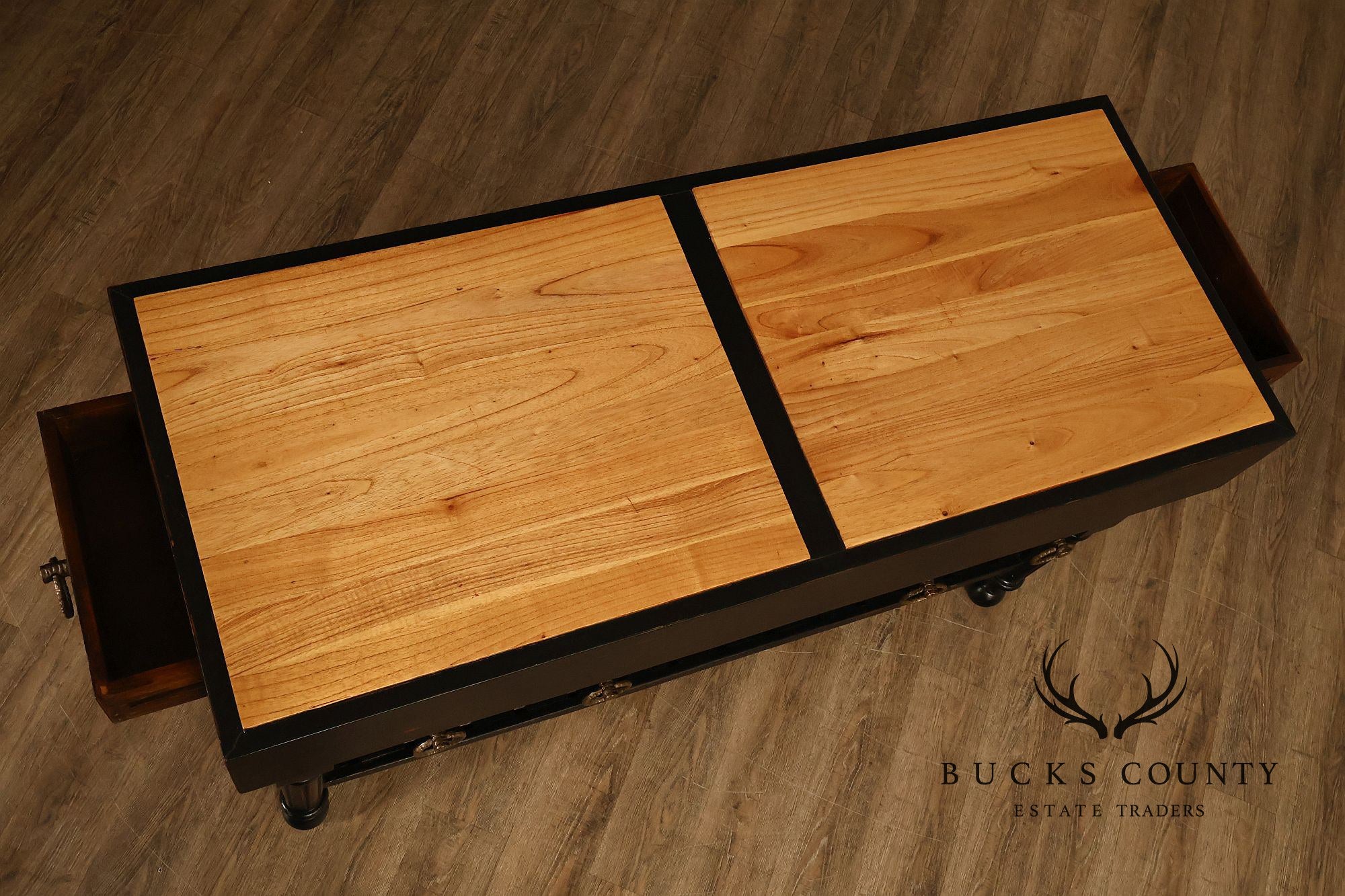 French Colonial Style Butcher Block Kitchen Island