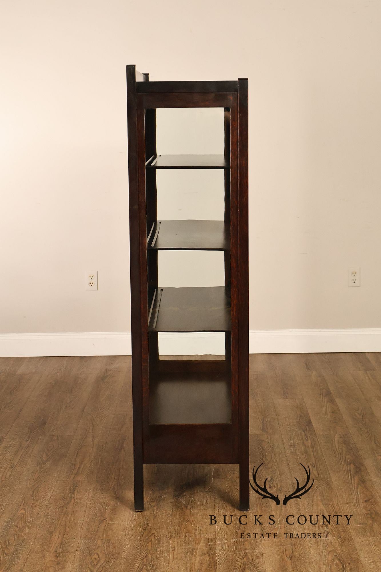 Antique Grand Rapids Mission Oak Two Door China Cabinet Bookcase