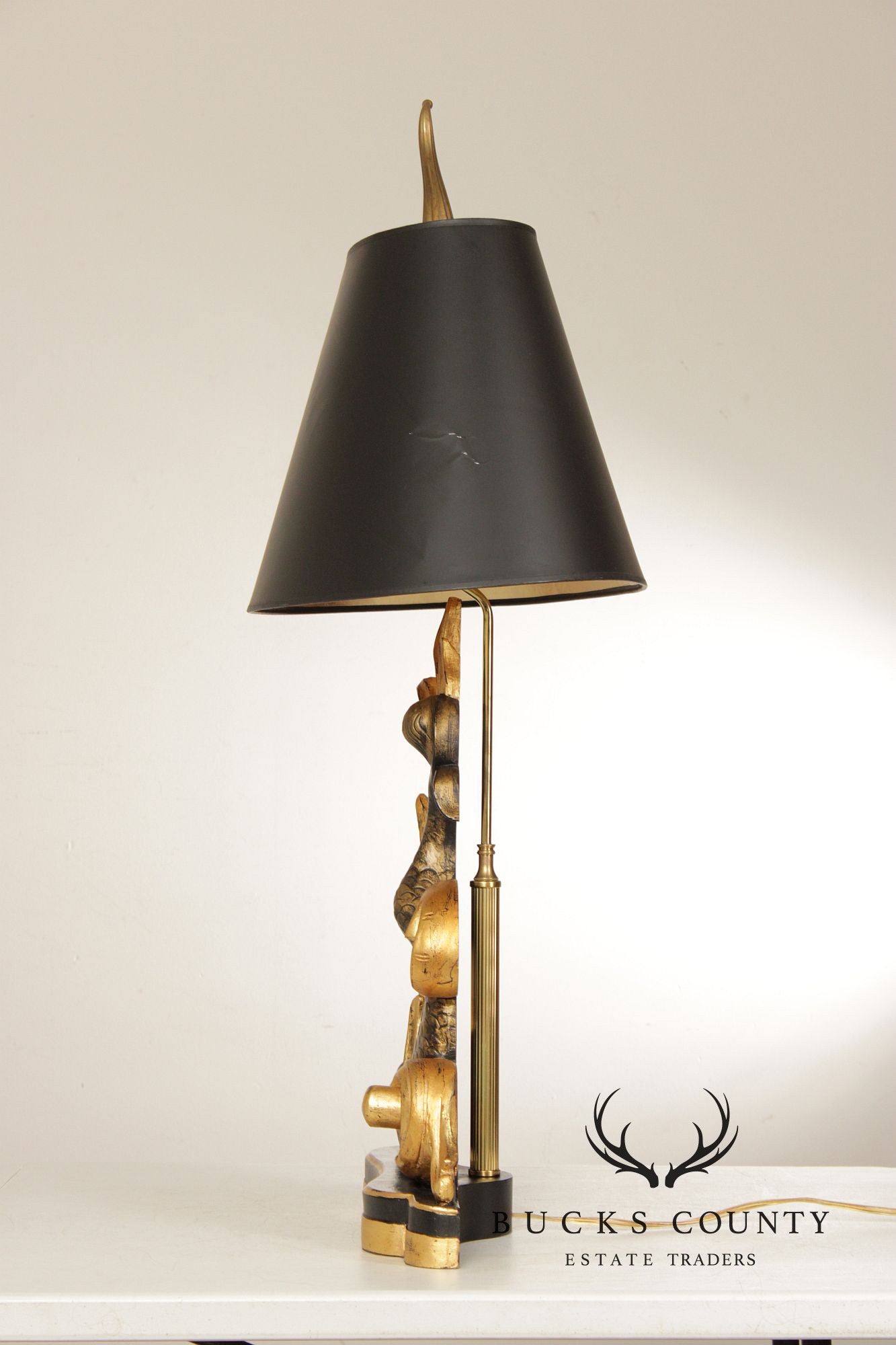 Chelsea House Gilt Carved Dolphin Table Lamp