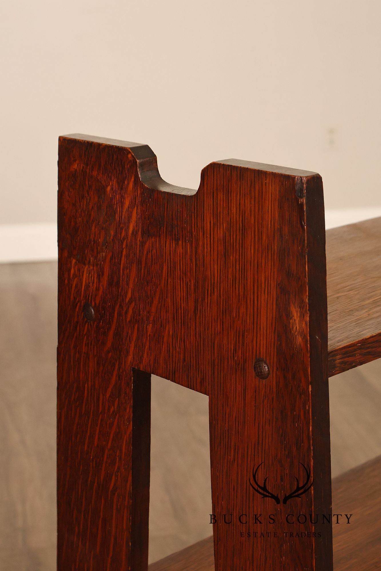 Antique Grand Rapids Arts And Crafts Oak Magazine Stand