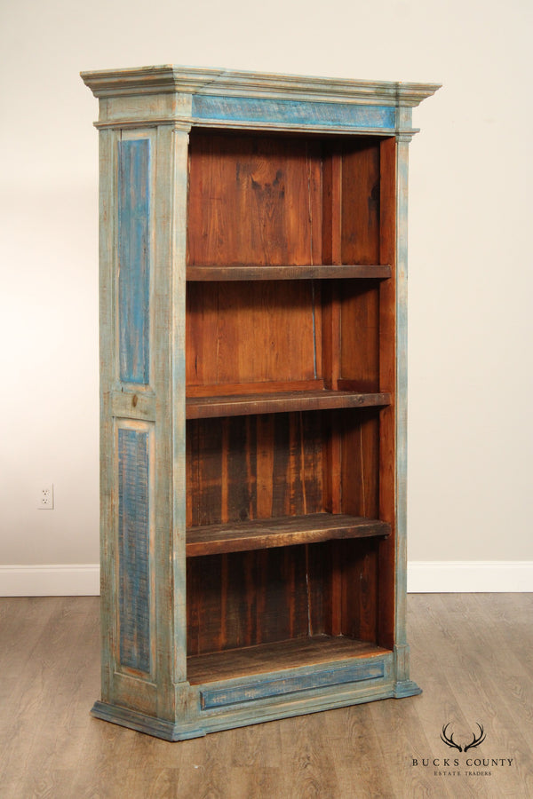 Rustic Farmhouse Style Painted Tall Open Bookcase