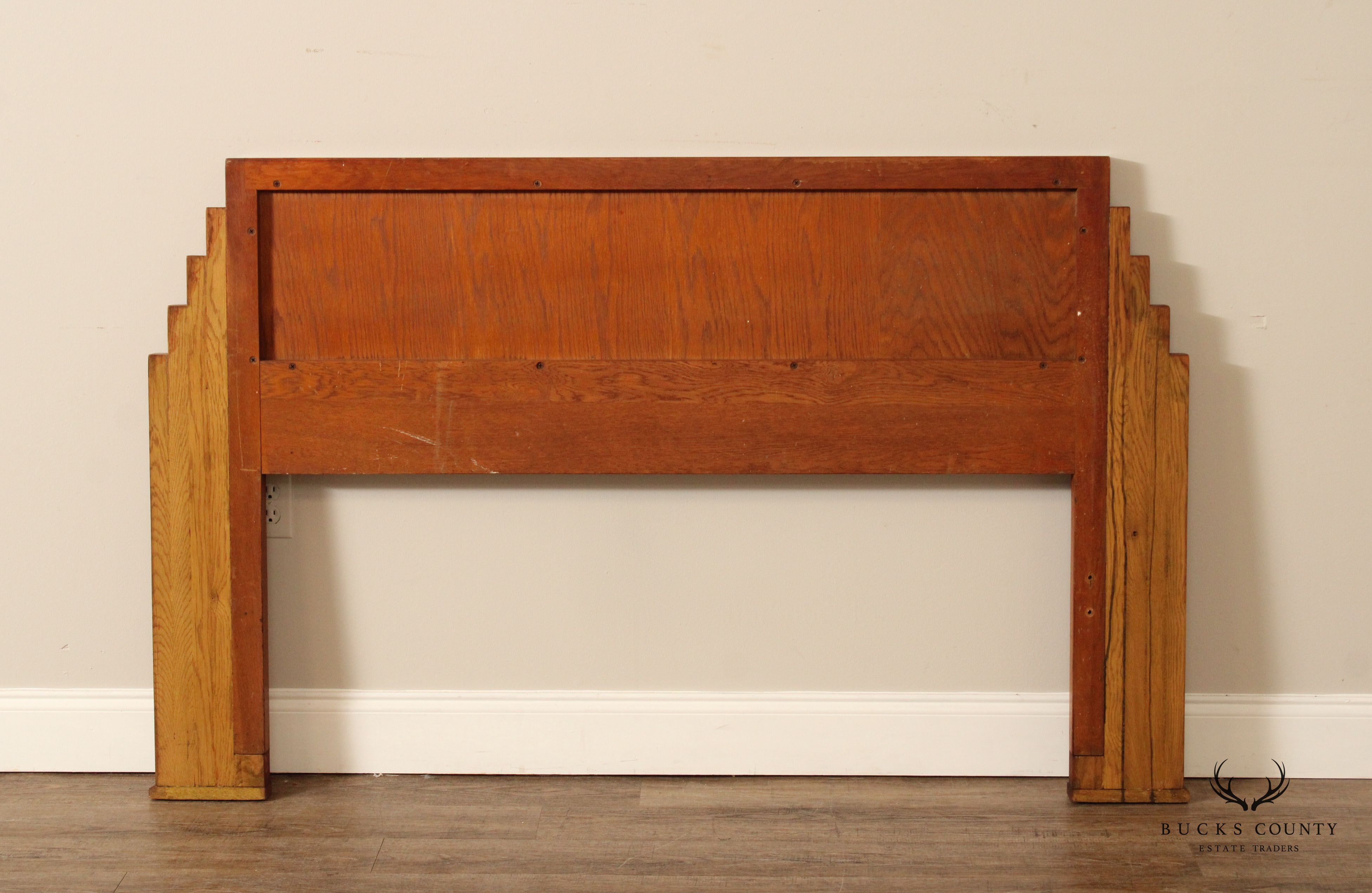 Grand Rapids Art Deco Period Queen Headboard And Footboard