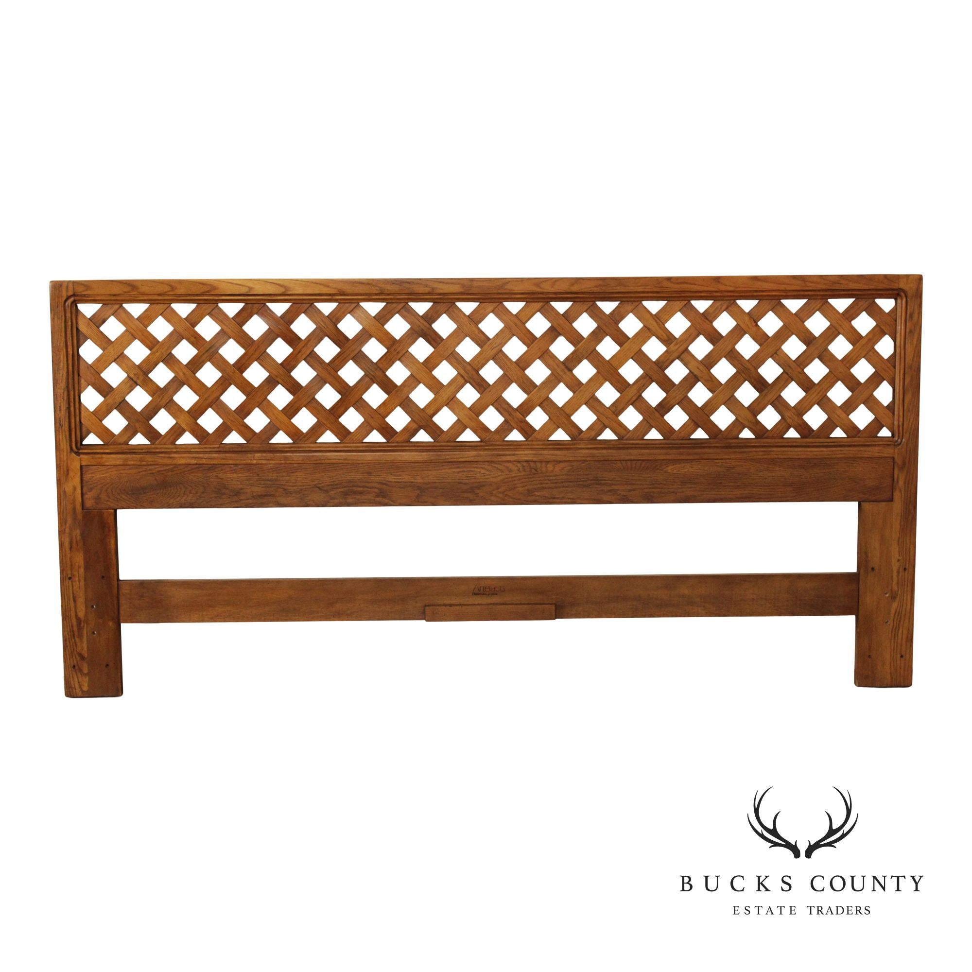 Henredon Artefacts Oak Lattice King Size Headboard