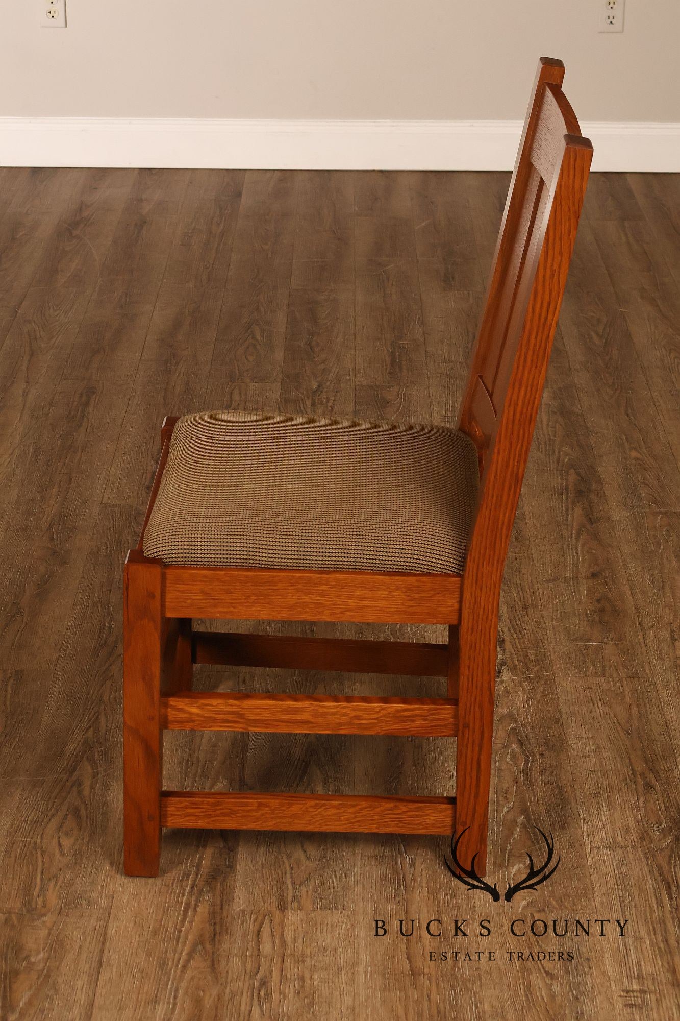 Stickley Mission Collection Set Of Four Oak Dining Side Chairs