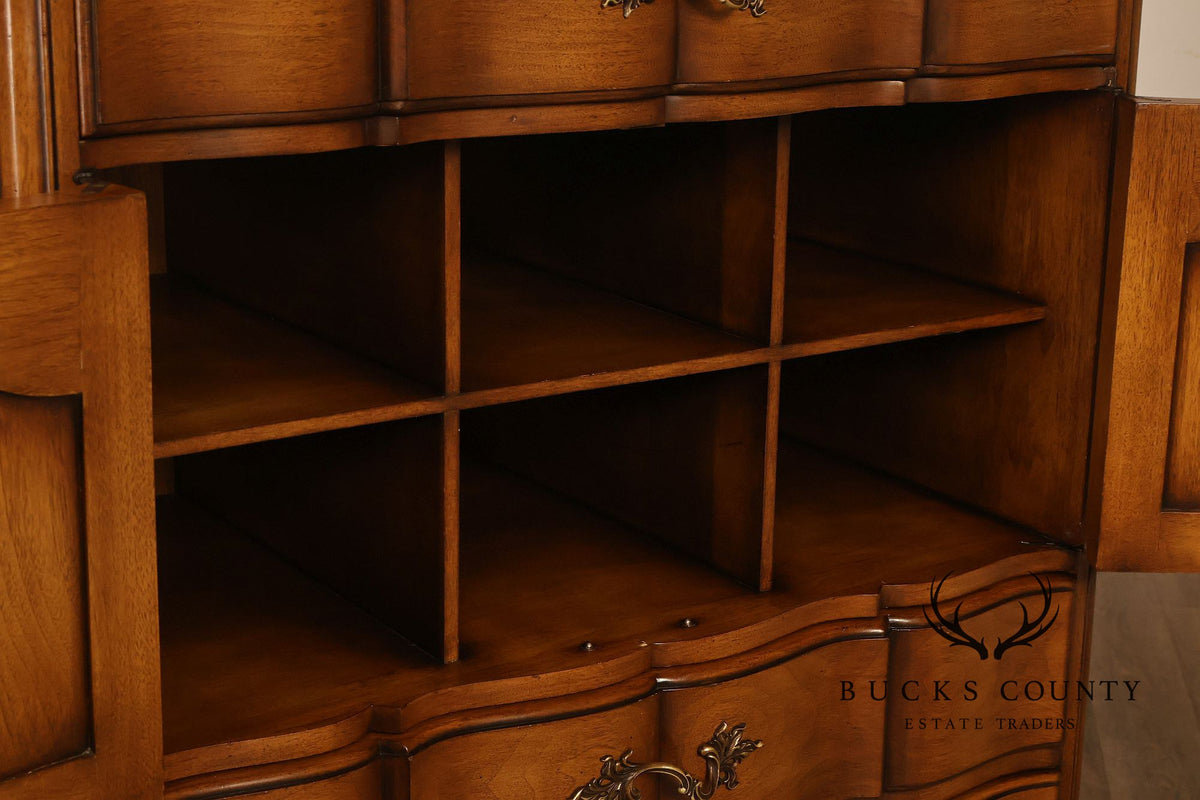 Vintage French Provincial Louis XV Style Highboy Chest Of Drawers