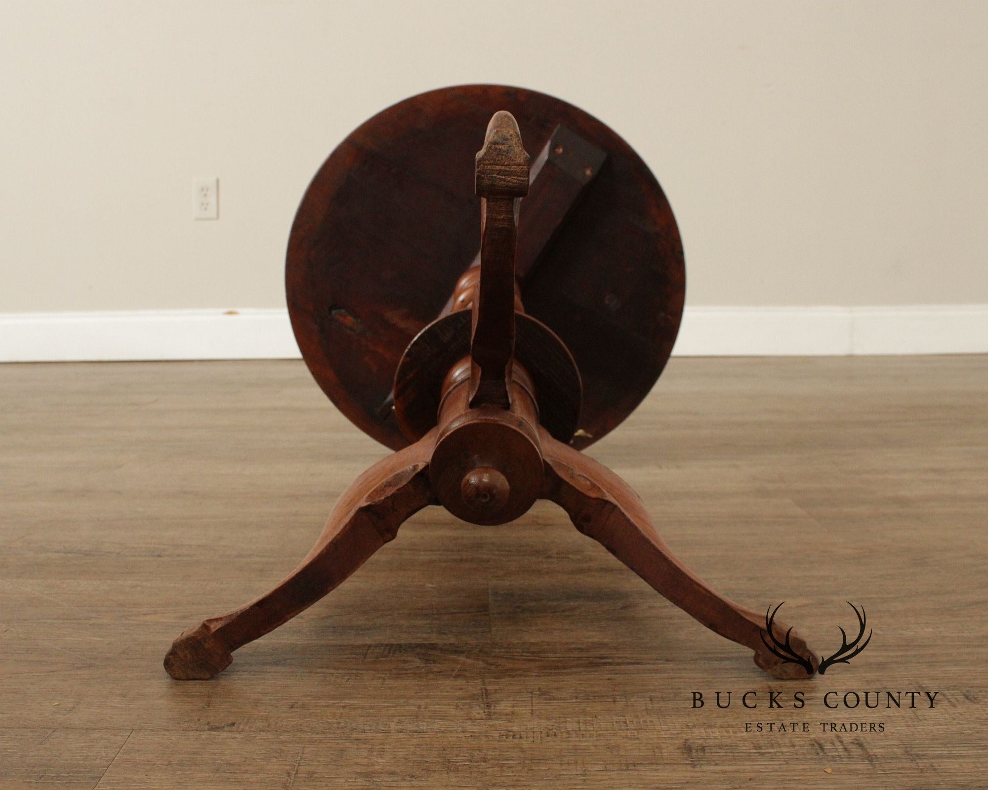 Antique Victorian Carved Walnut Tea or Wine Table