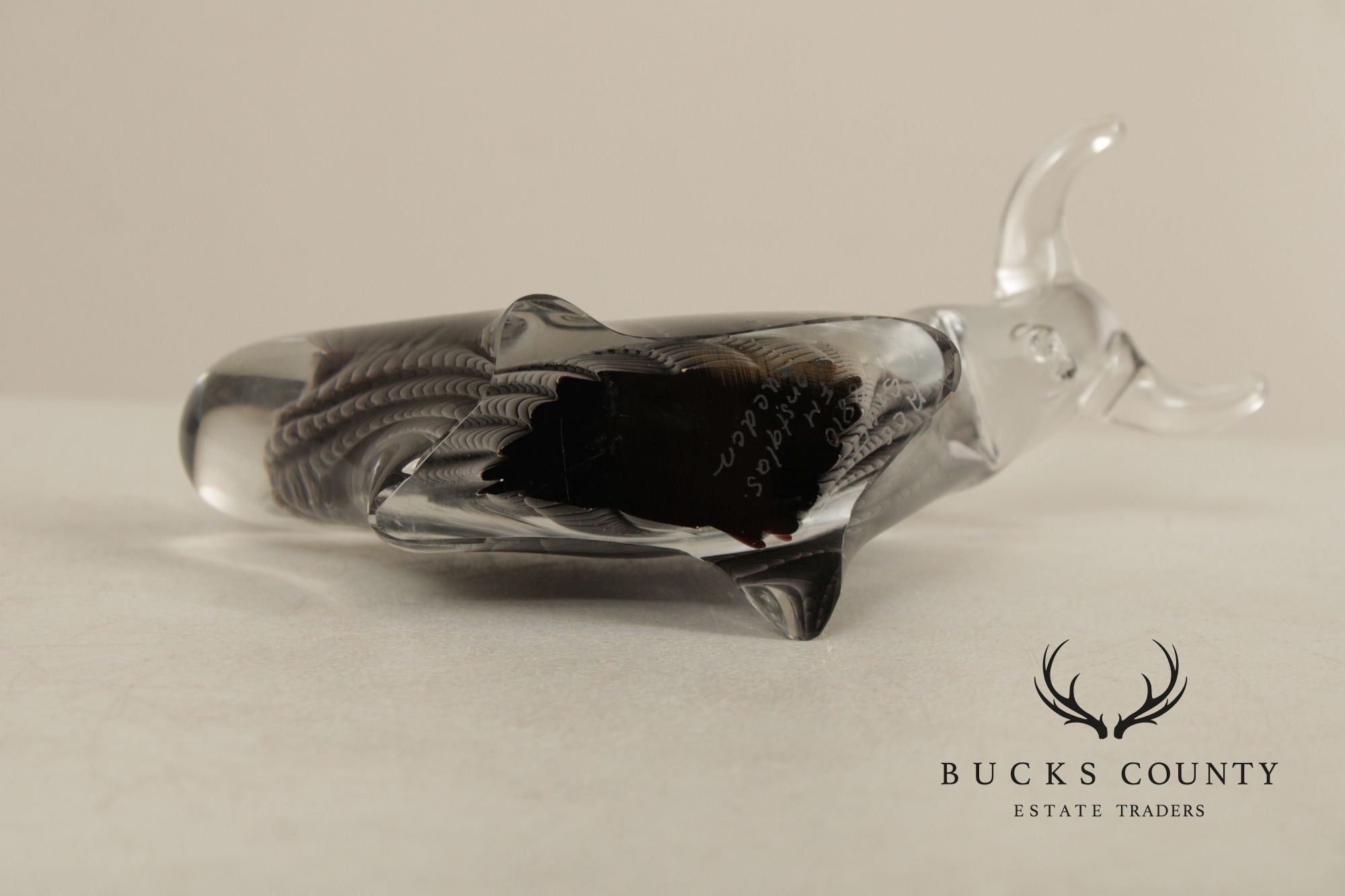 F.M. Konstglas Glass Bull Sculpture