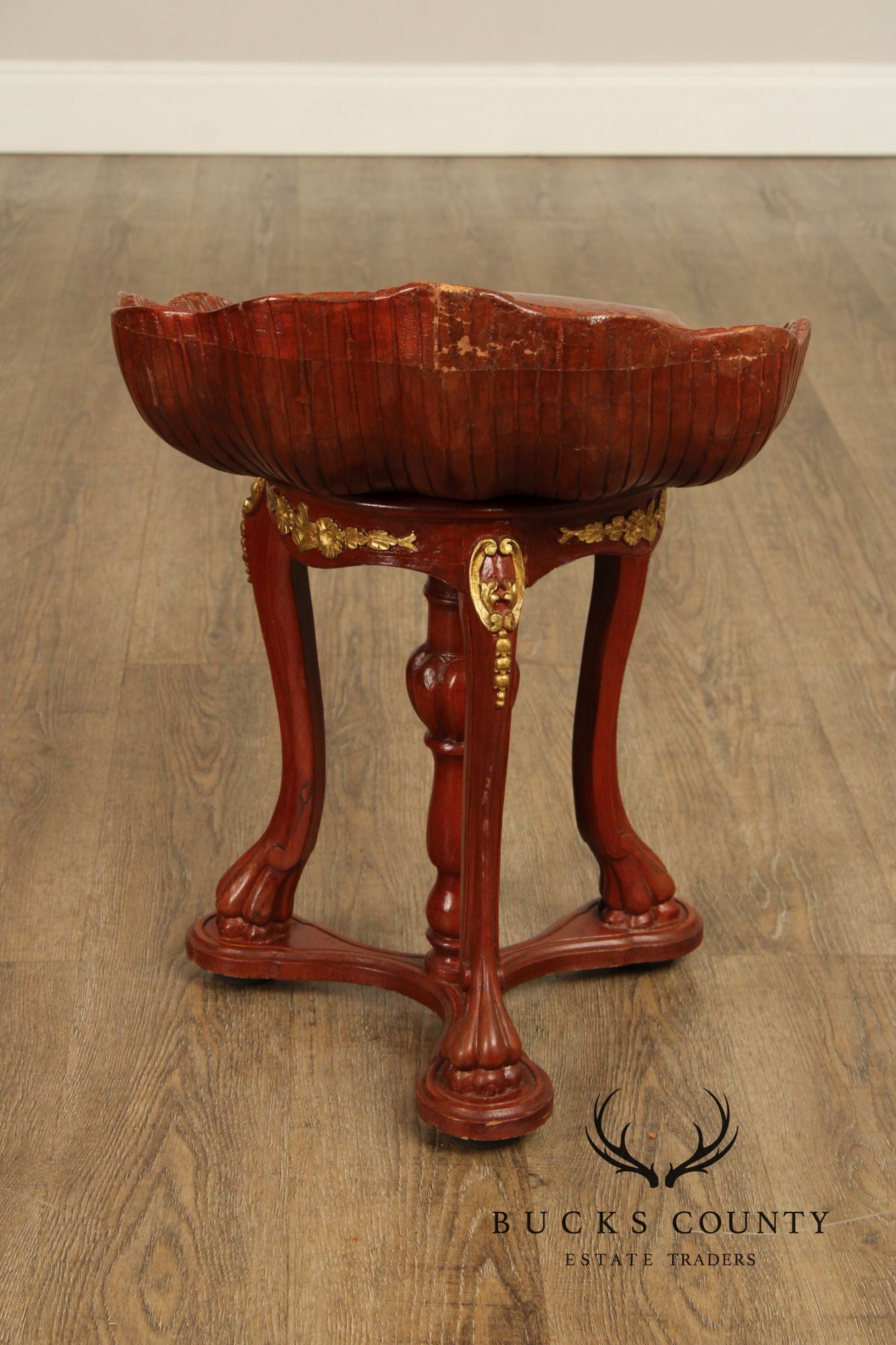 Venetian Carved and Partial Gilt Grotto Stool