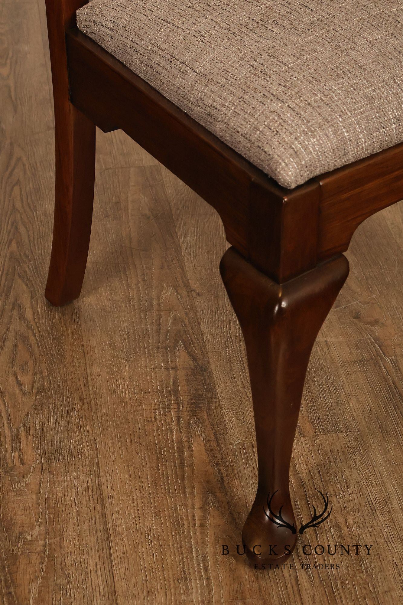 Queen Anne Style Set Of Six Cherry Dining Chairs