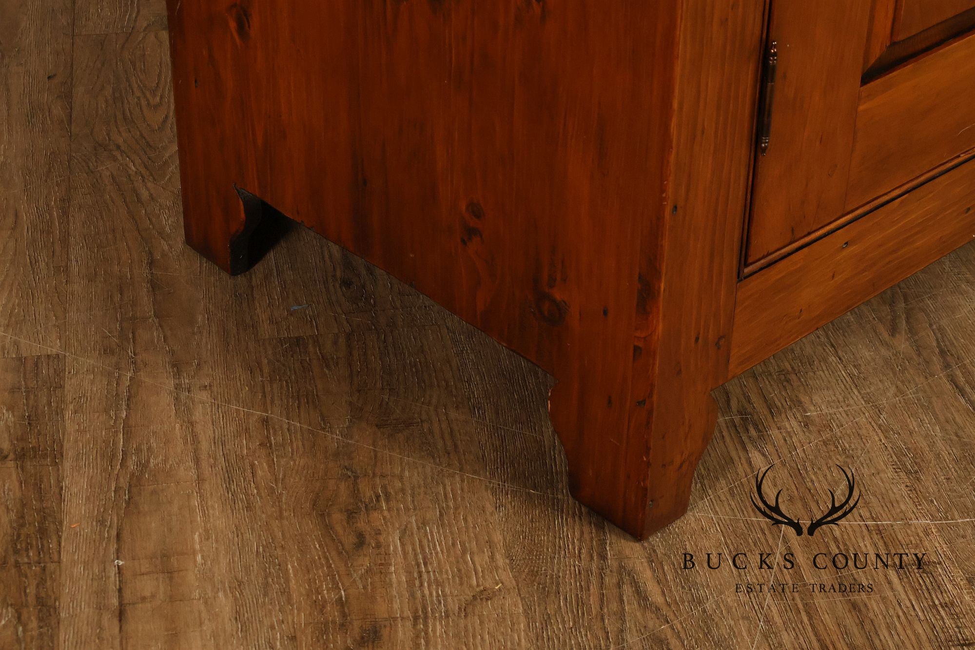 Vintage Rustic Pine Armoire Cabinet