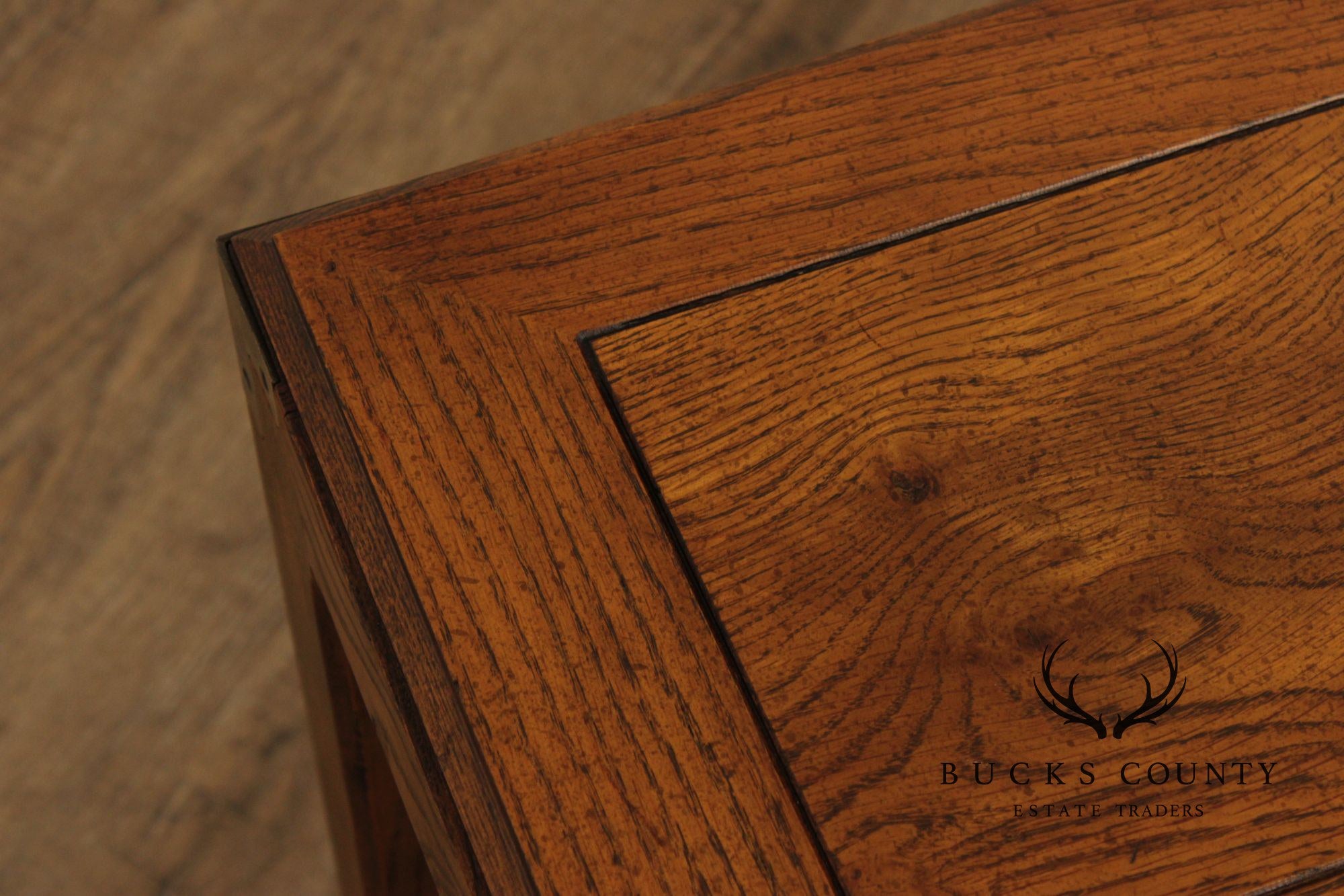 Henredon 'Artefacts' Oak and Brass Campaign End Table