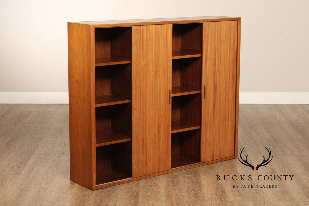 Baker Mid Century Modern Sliding Door Bookcase