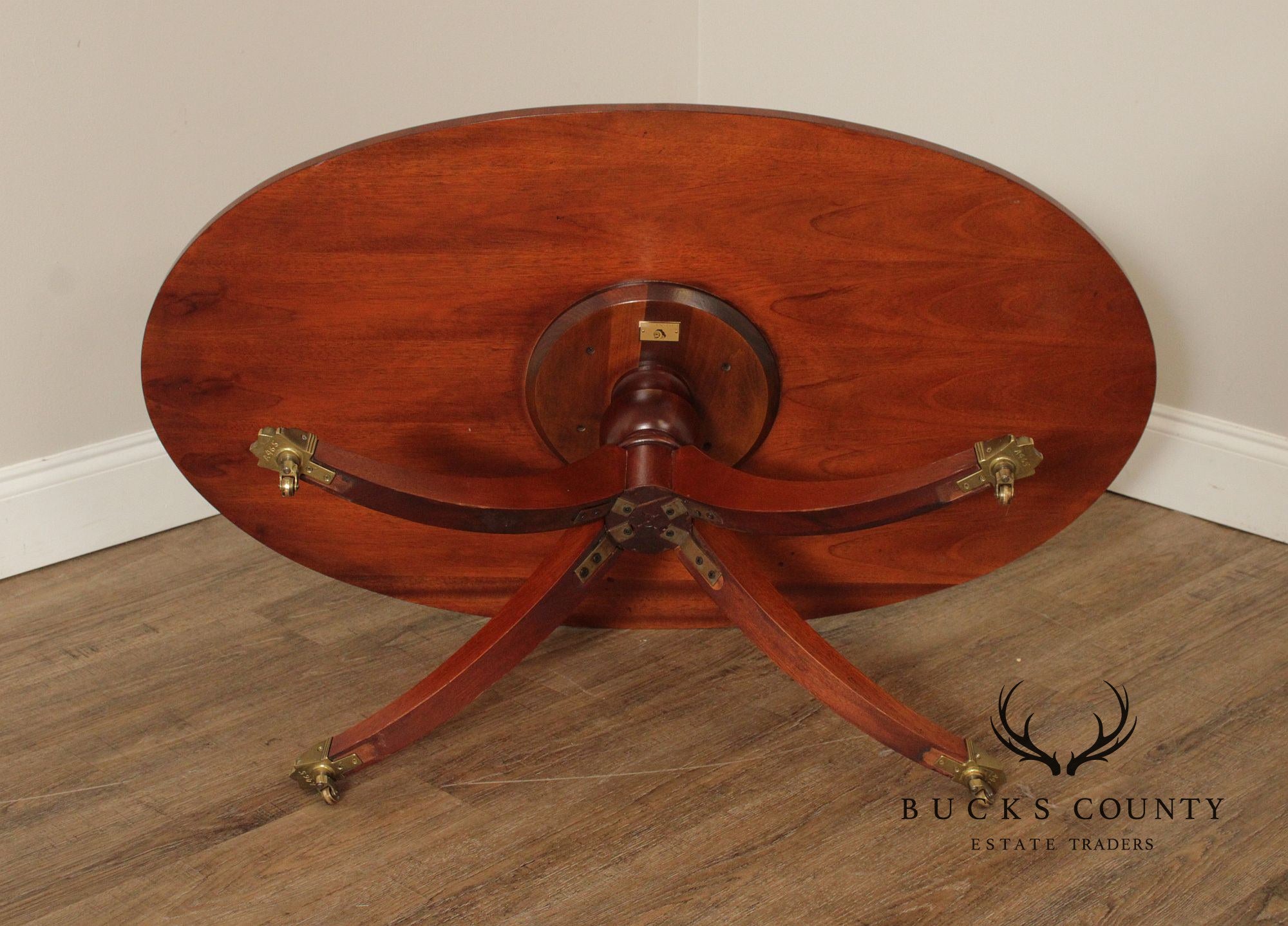 Councill English Regency Style Mahogany Oval Coffee Table