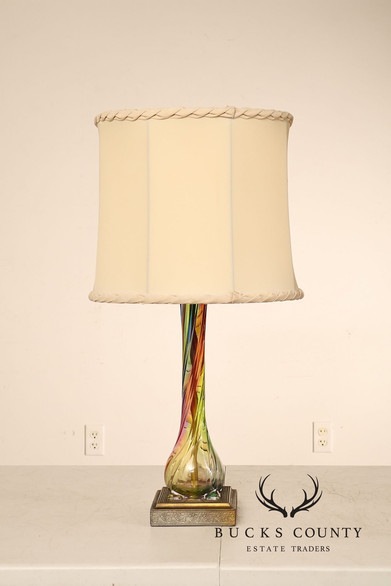 Leviton Mid Century Modern Blown Glass Table Lamp
