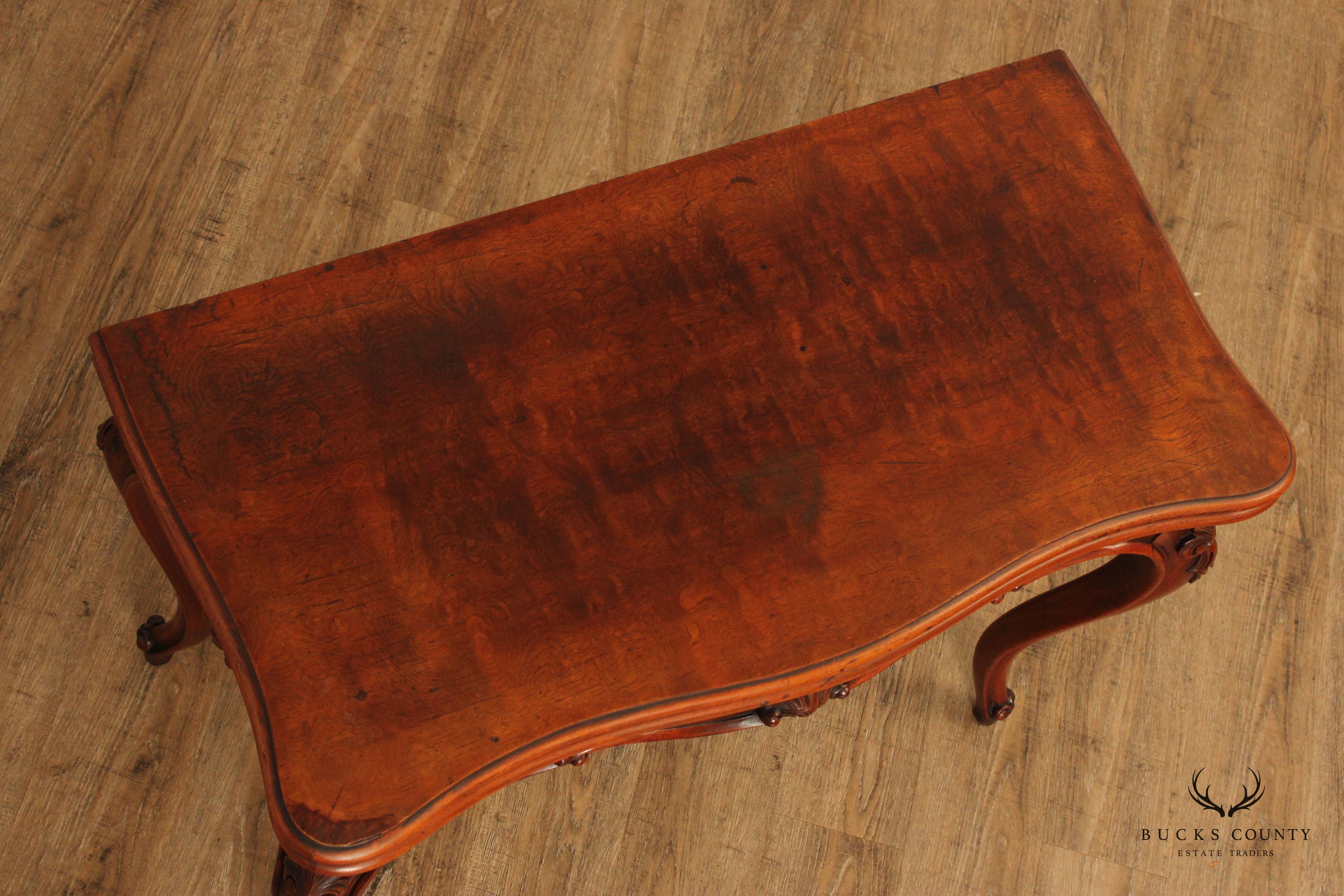Antique French Louis XV Style Walnut Folding Card Table