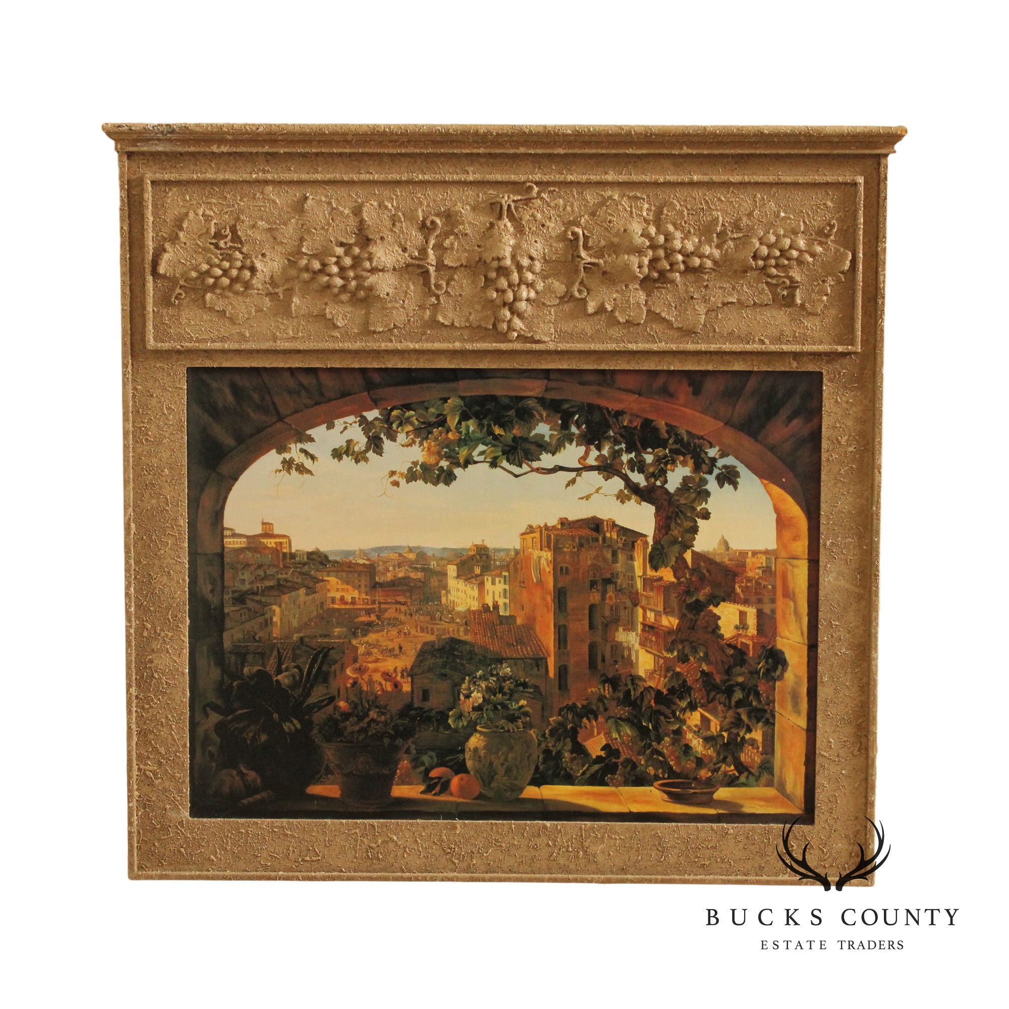 Italian Renaissance Style Rome Piazza Barberini Decorative Wall Art