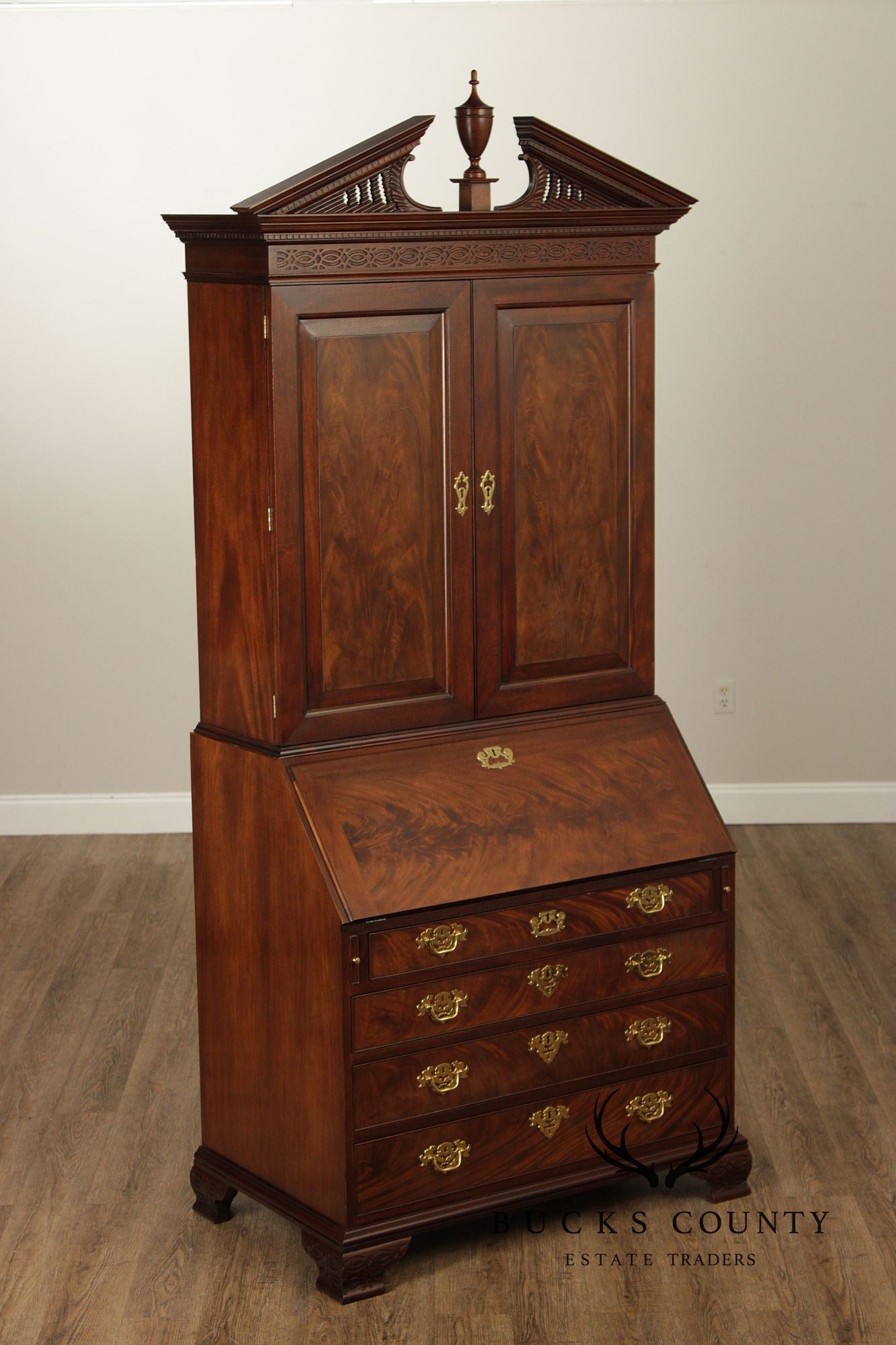 Baker Historic Charleston Collection Chippendale Style Mahogany Secretary Desk