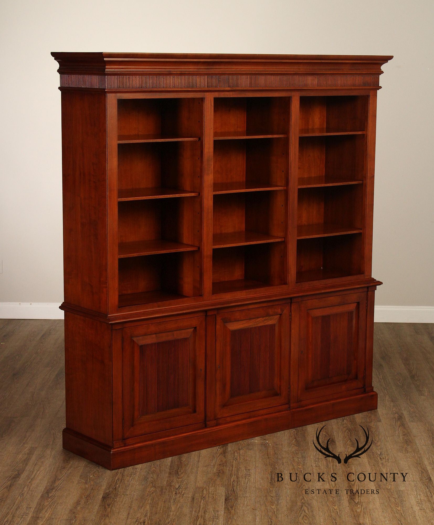 Italian Fiorini Two-Part Bookcase Library Cabinet