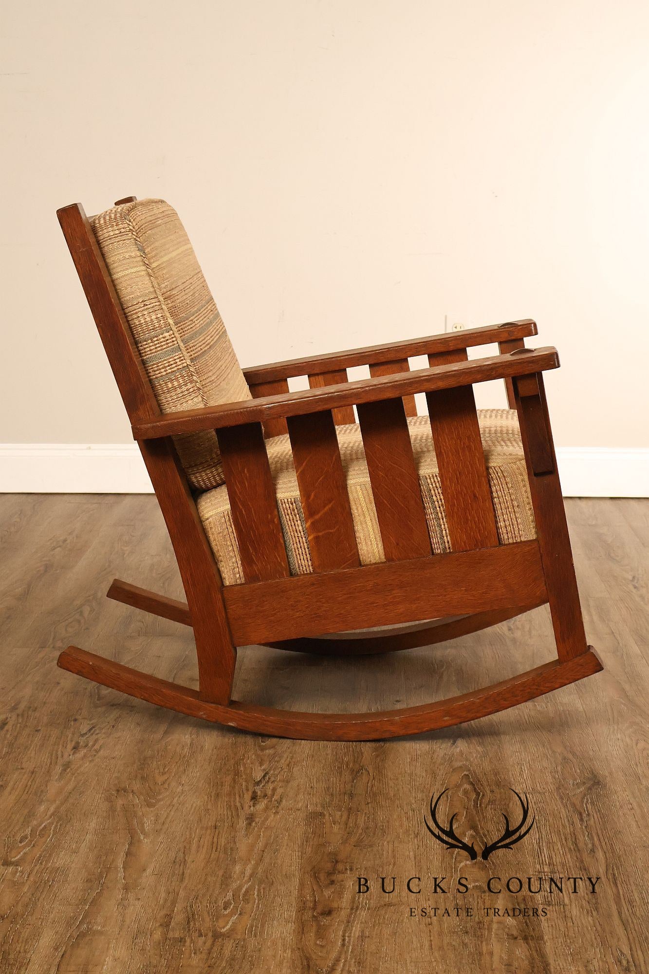 Antique Lifetime Arts And Crafts Oak Rocking Chair