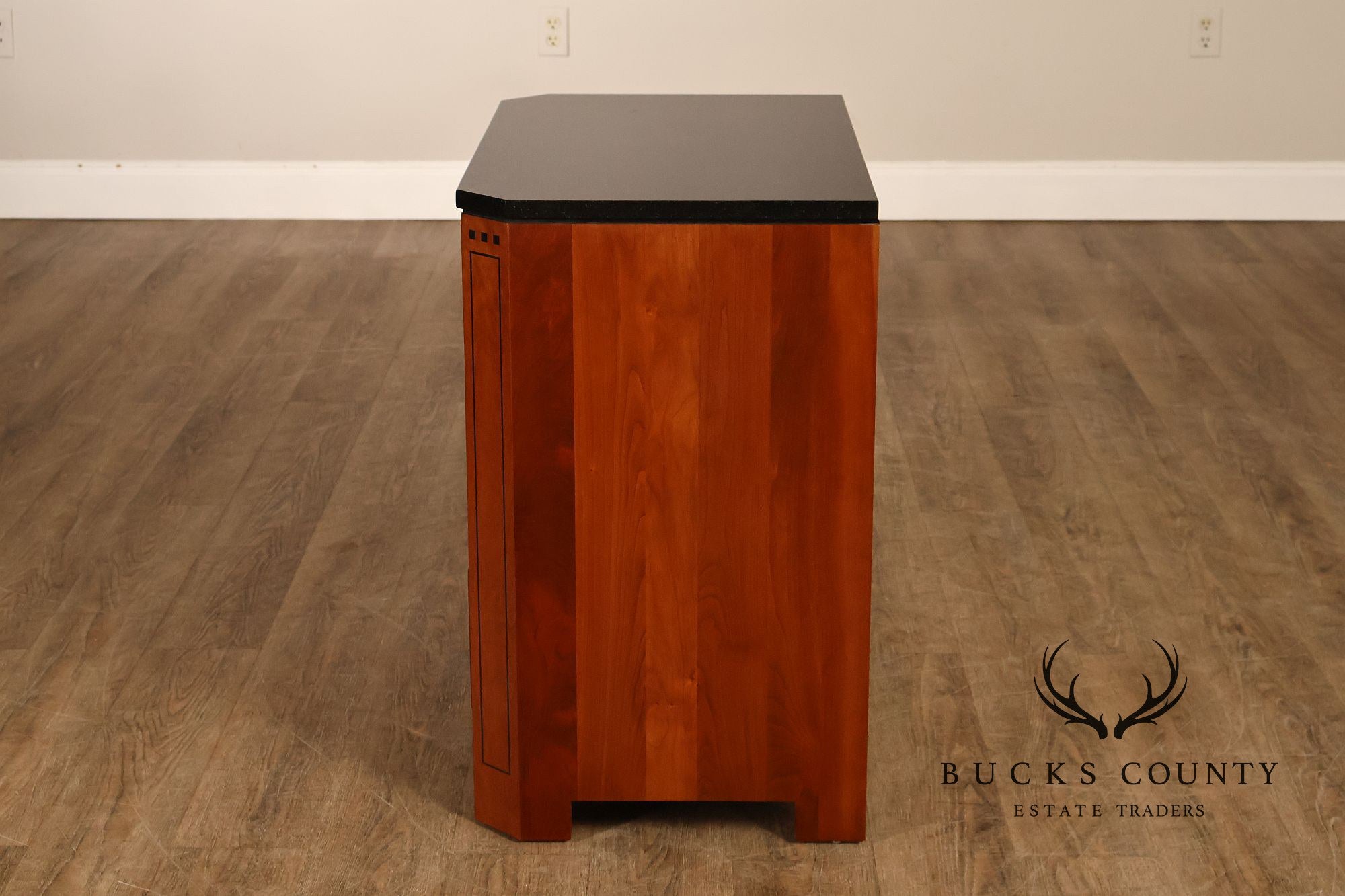 Stickley 21st Century Collection Pair of Granite Top Cherry Nightstands