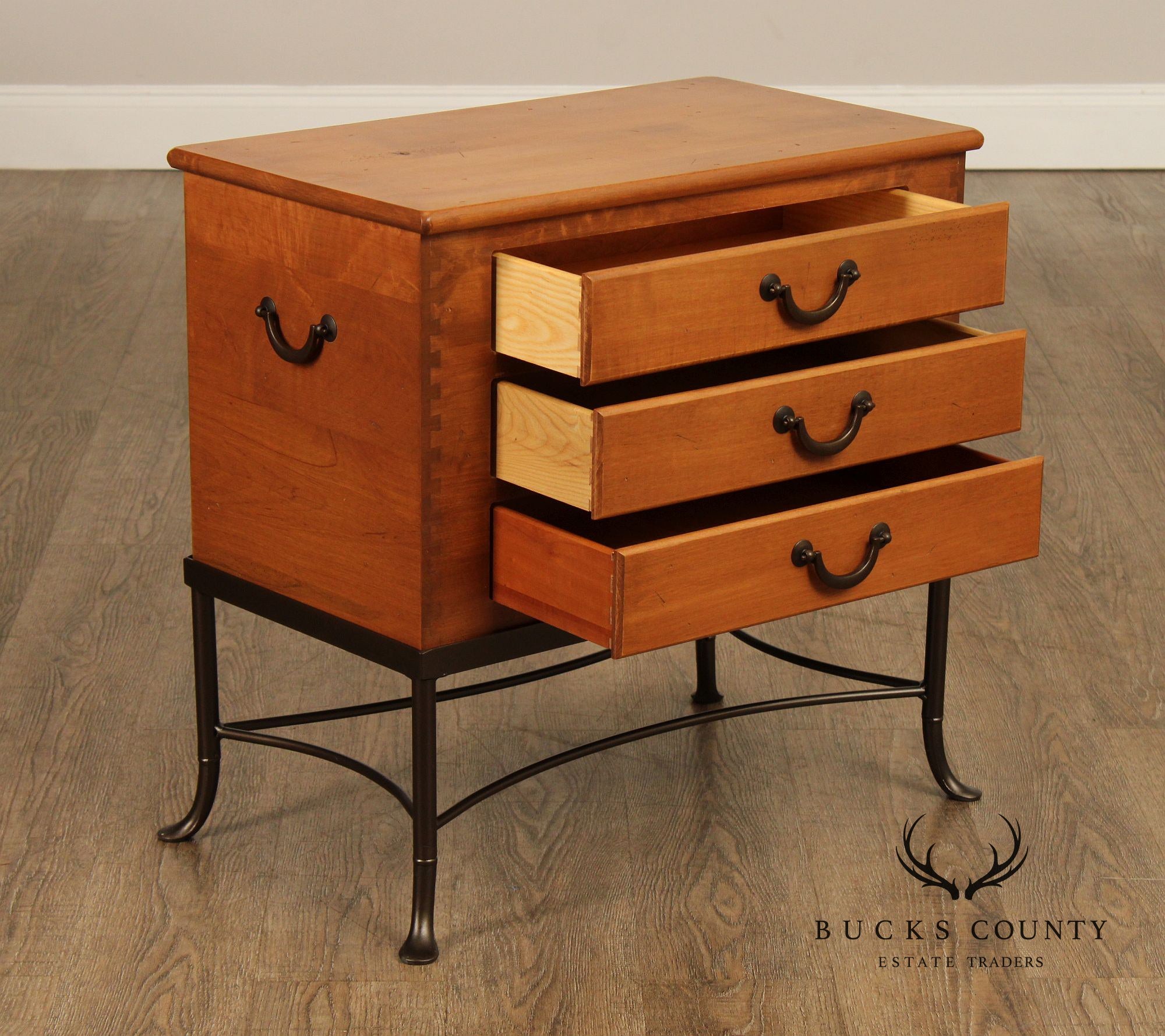 Vintage Three-Drawer Side Chest on Stand