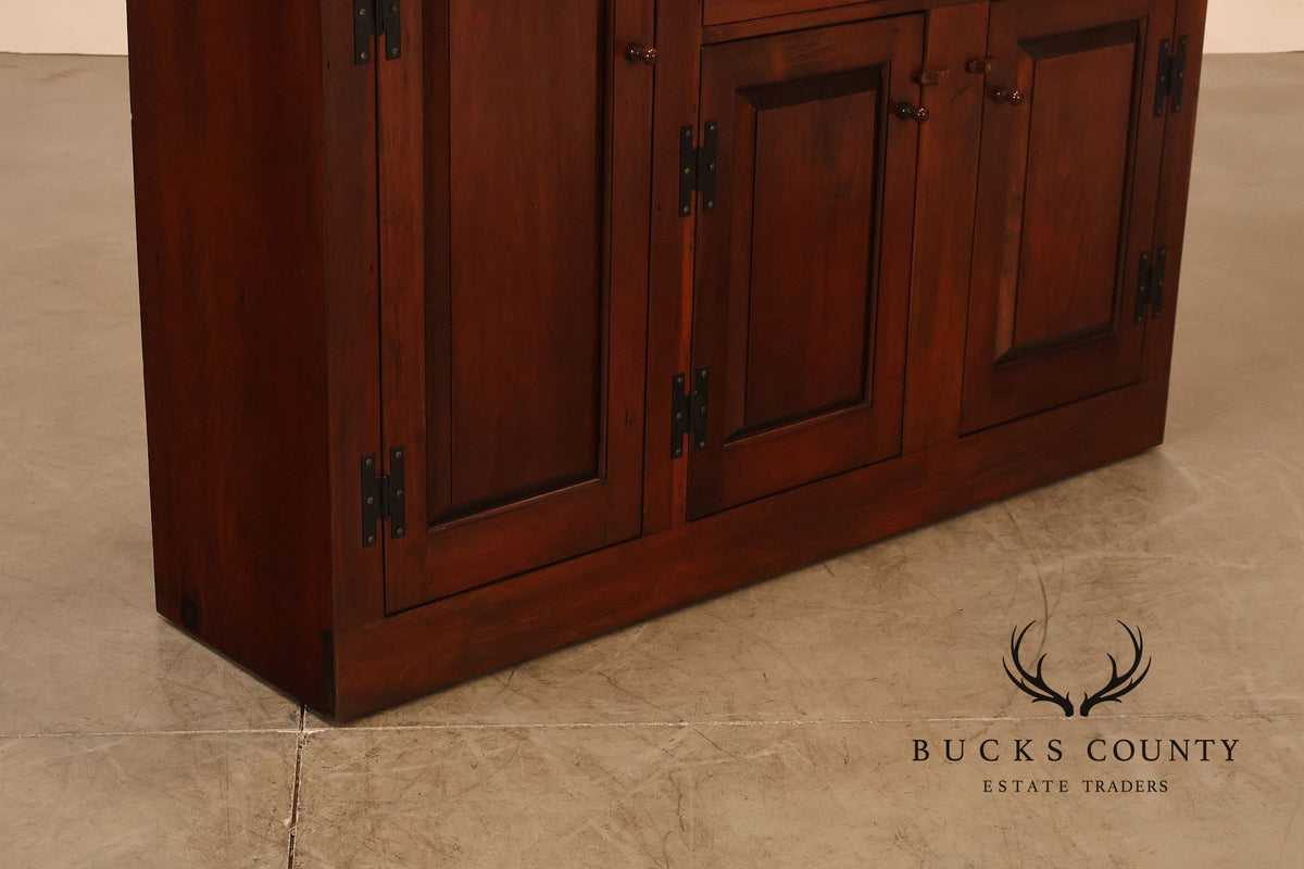 D.R. Dimes Pine Two-Piece Step-Back Cupboard