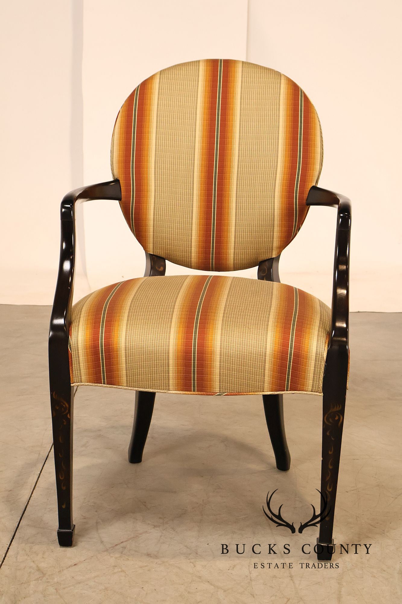Baker Furniture Set Of Eight Oval Back Dining Chairs