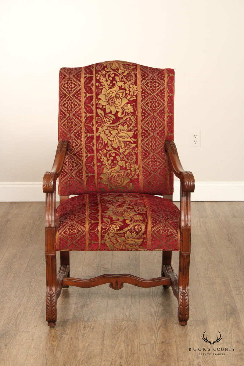 Louis XIV Style Carved Frame Armchair