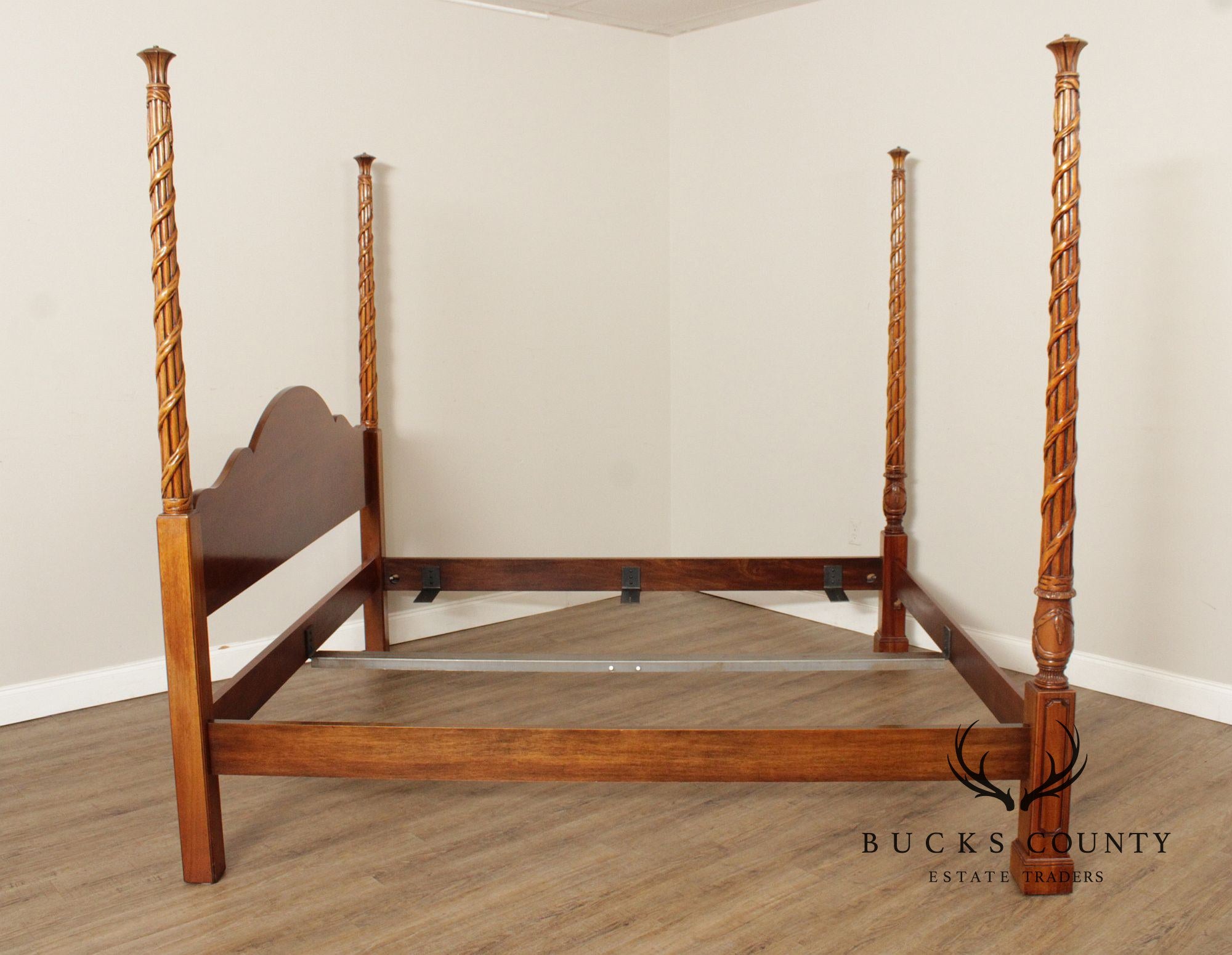 Hickory Chair Mahogany Reed and Ribbon King Size Poster Bed